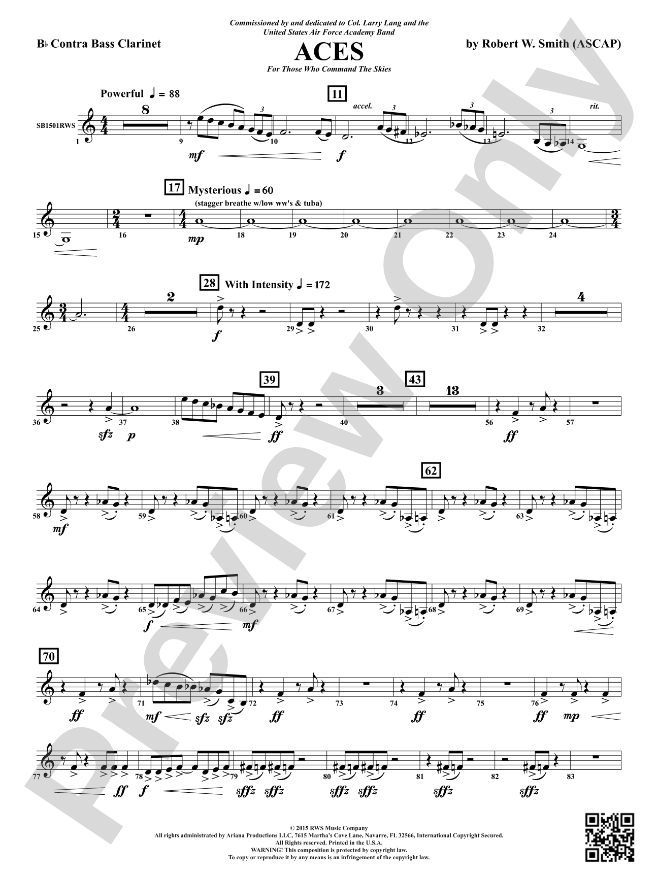 Aces - For Those Who Command the Skies: B-flat Contrabass Clarinet