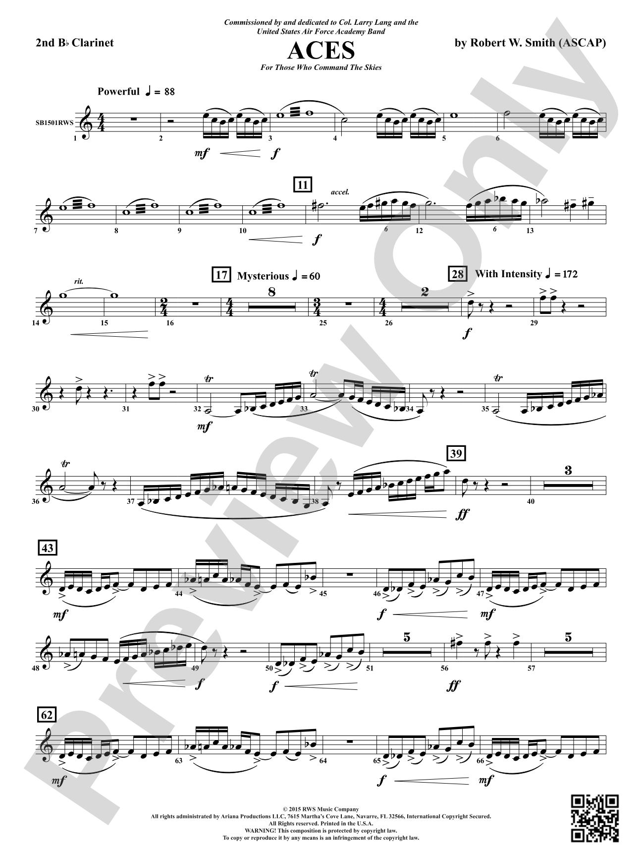 Aces - For Those Who Command the Skies: 2nd B-flat Clarinet