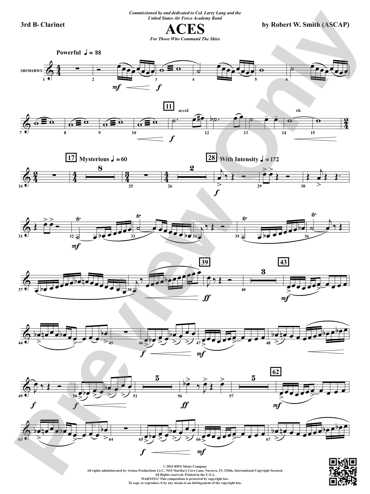 Aces - For Those Who Command the Skies: 3rd B-flat Clarinet