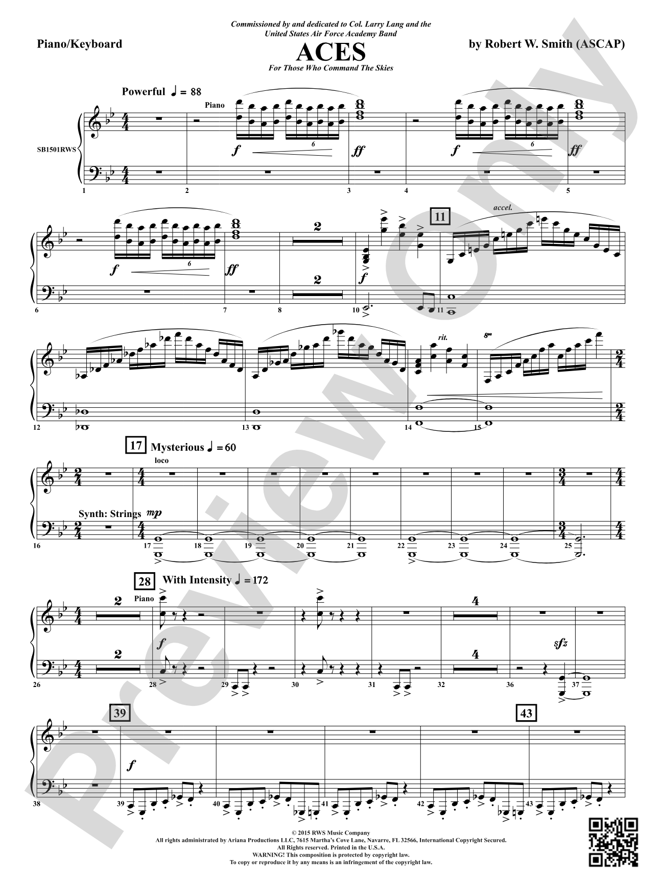 Aces - For Those Who Command the Skies: Piano Accompaniment