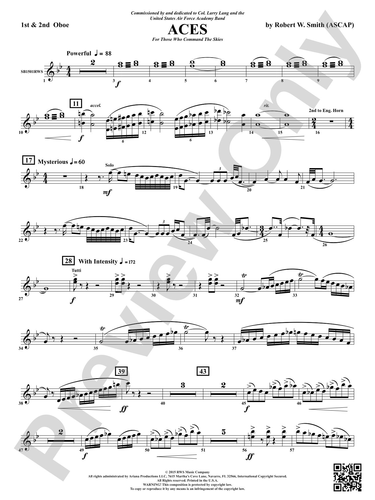 Aces - For Those Who Command the Skies: 1st & 2nd Oboe