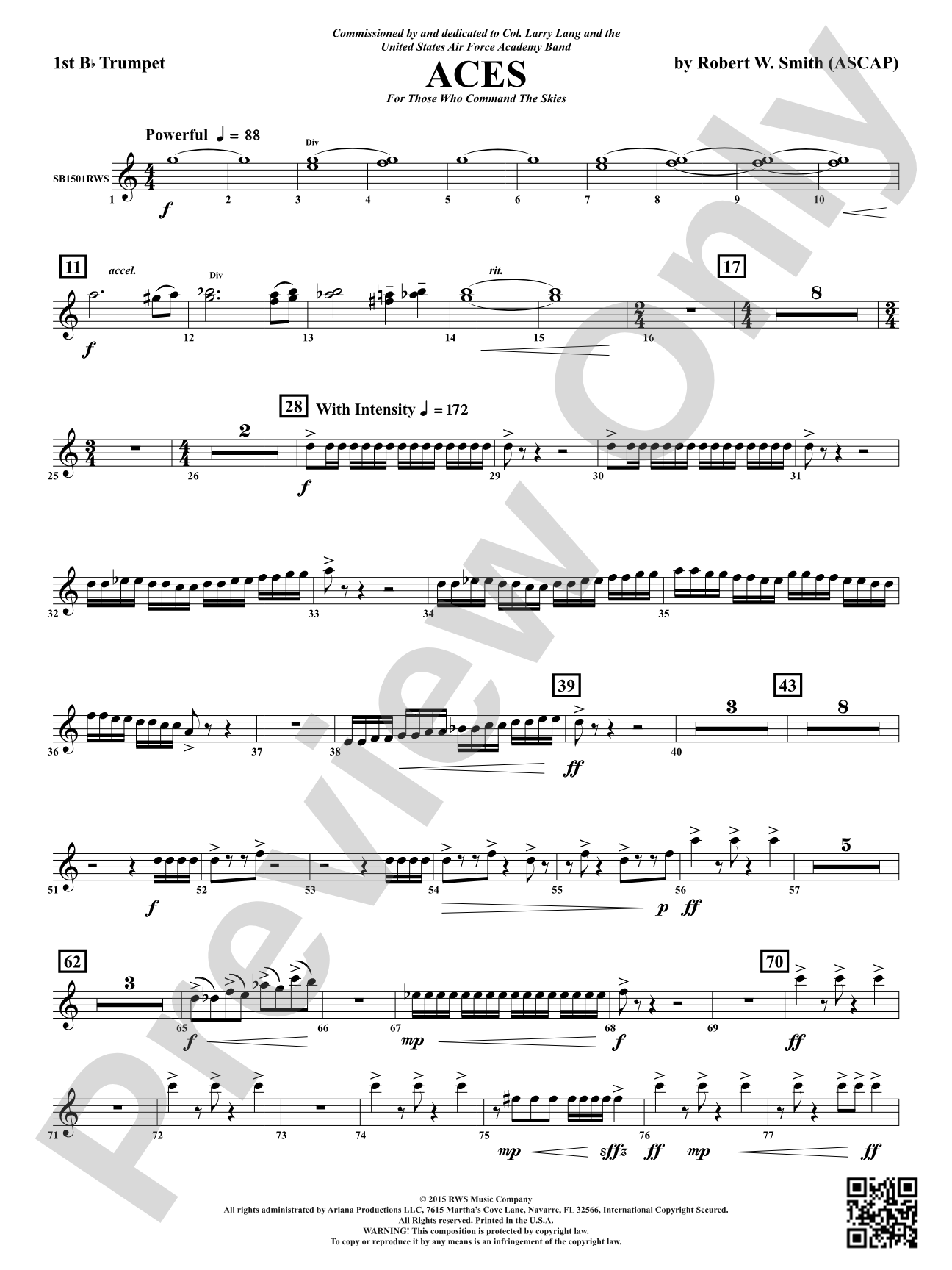 Aces - For Those Who Command the Skies: 1st B-flat Trumpet