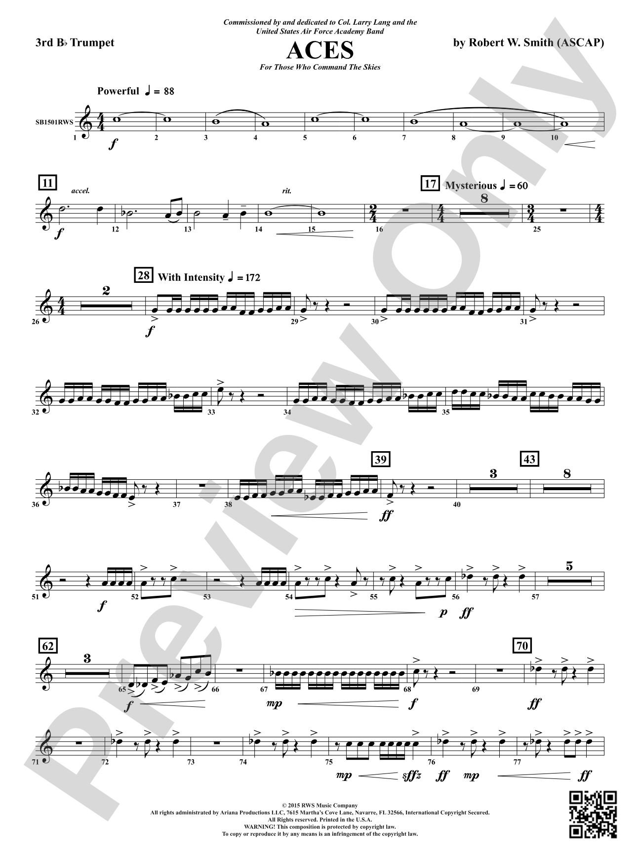 Aces - For Those Who Command the Skies: 3rd B-flat Trumpet