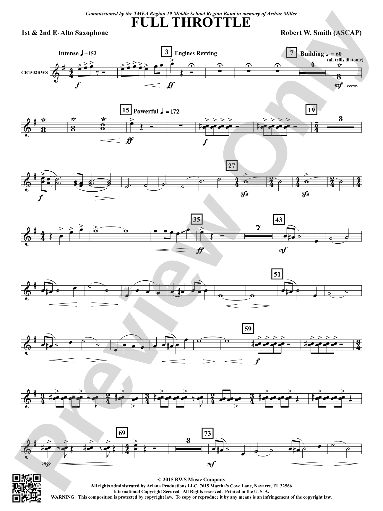 Full Throttle: 1st & 2nd E-flat Alto Saxophone