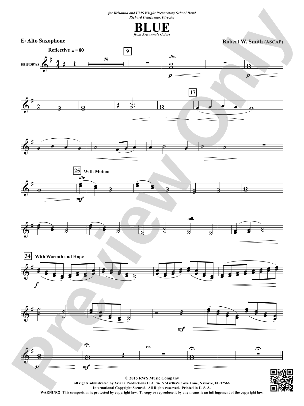 Blue: 1st E-flat Alto Saxophone