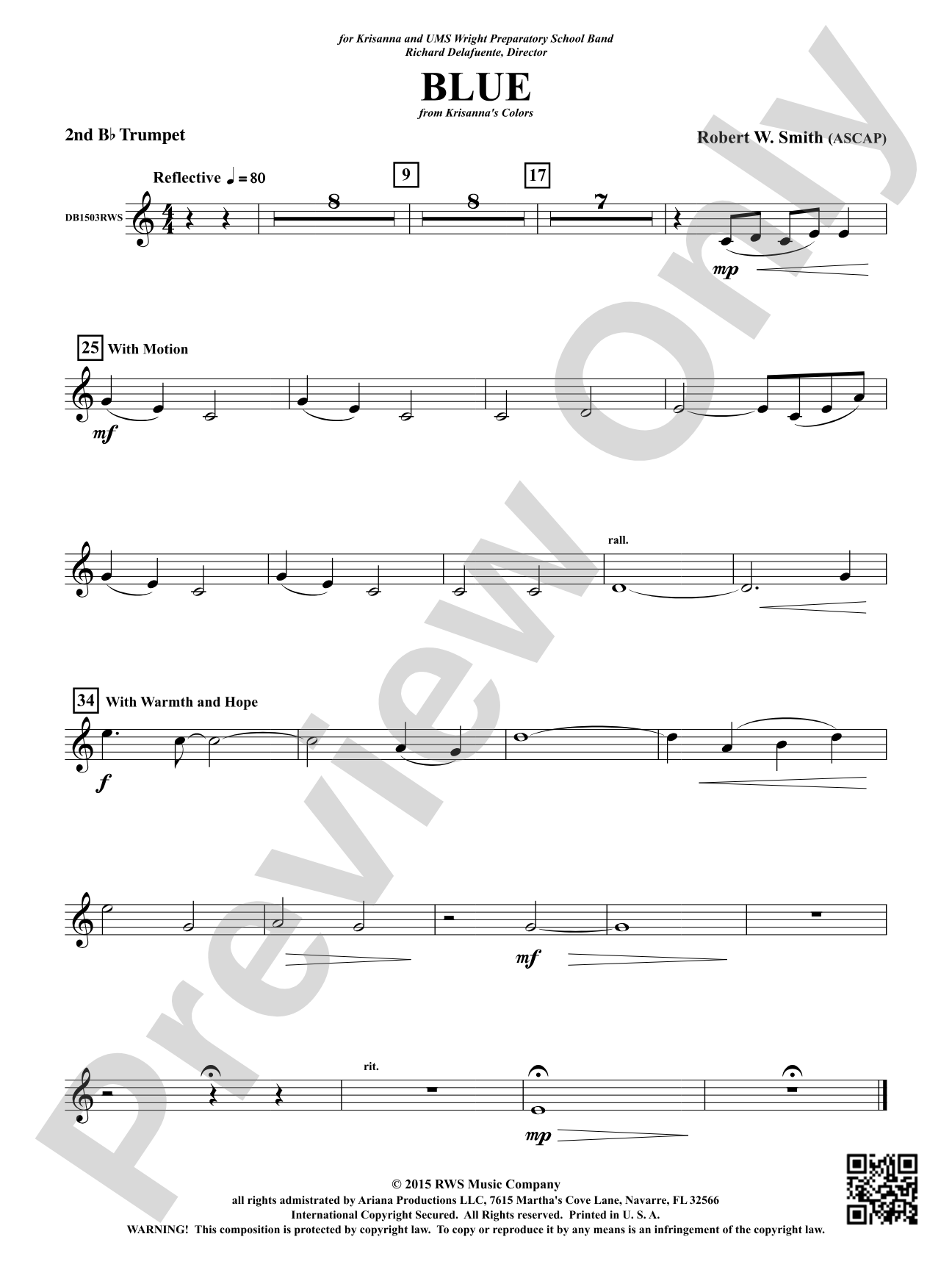 Blue: 2nd B-flat Trumpet