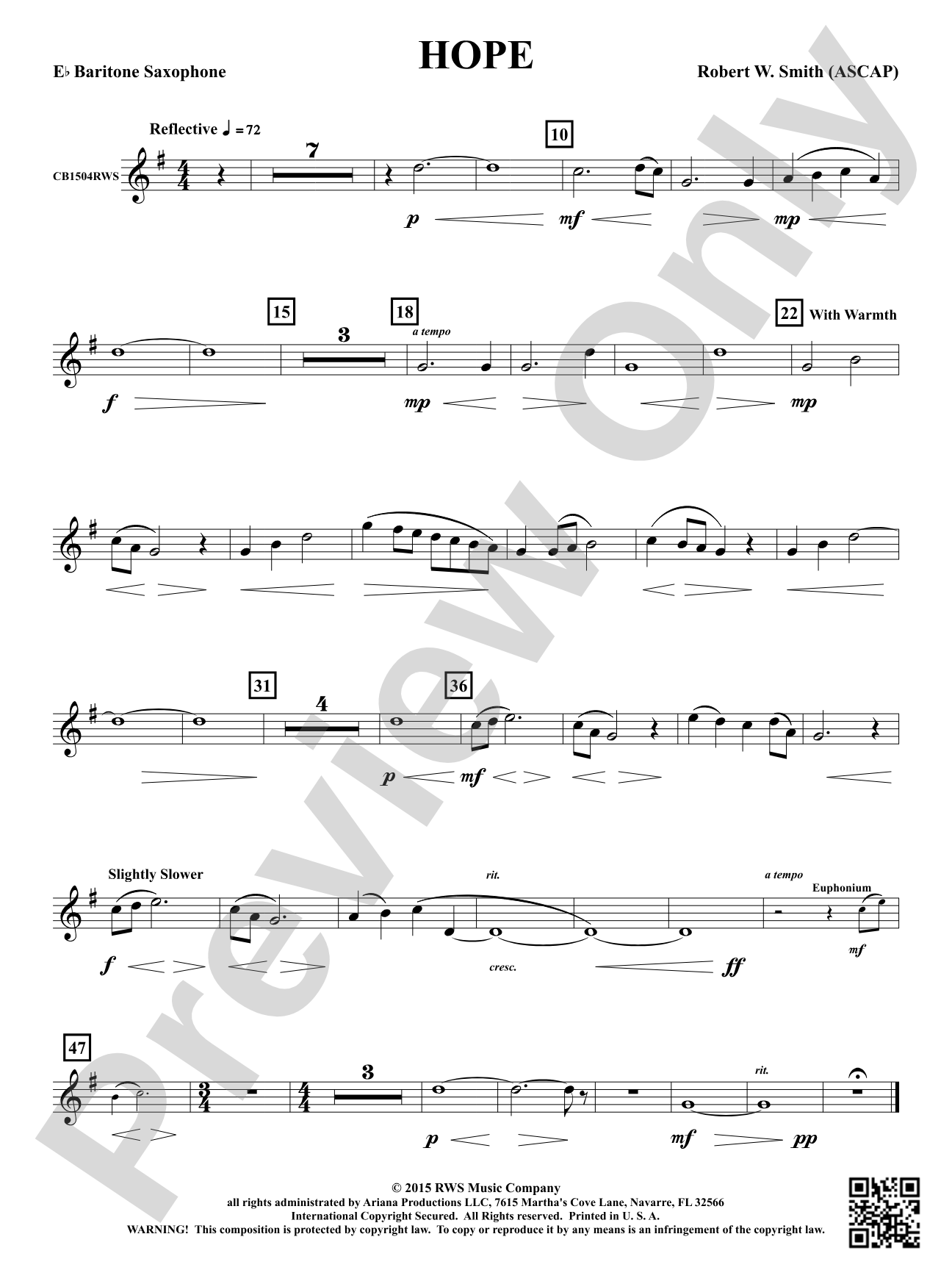 Hope: E-flat Baritone Saxophone