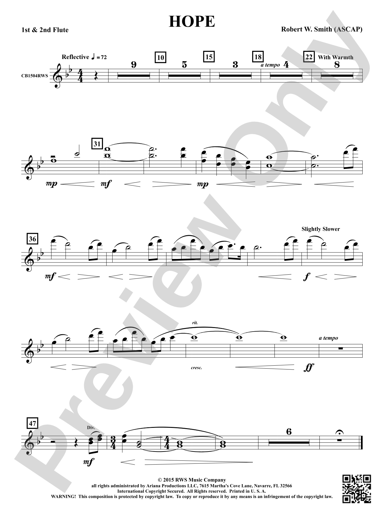 Hope: 1st & 2nd Flute