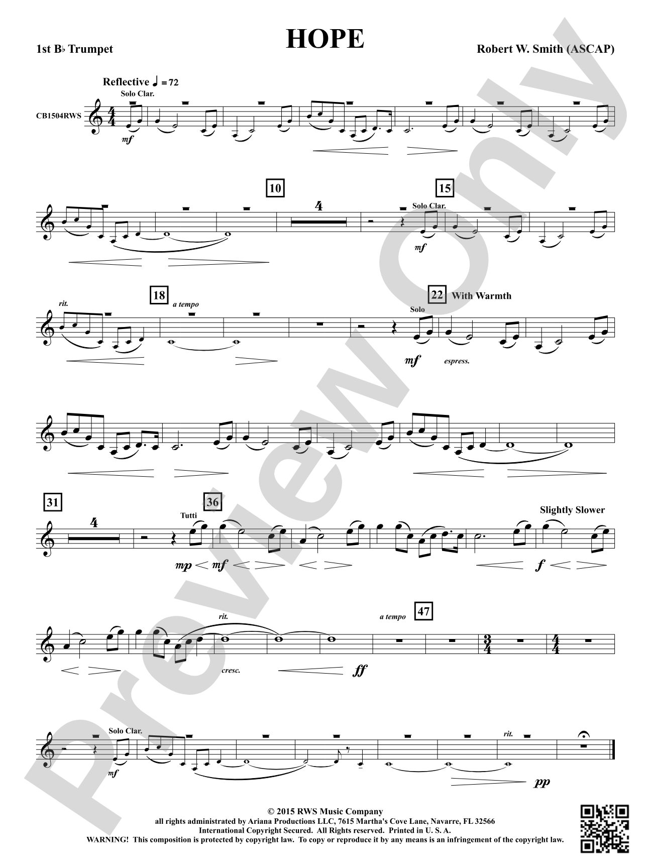 Hope: 1st B-flat Trumpet