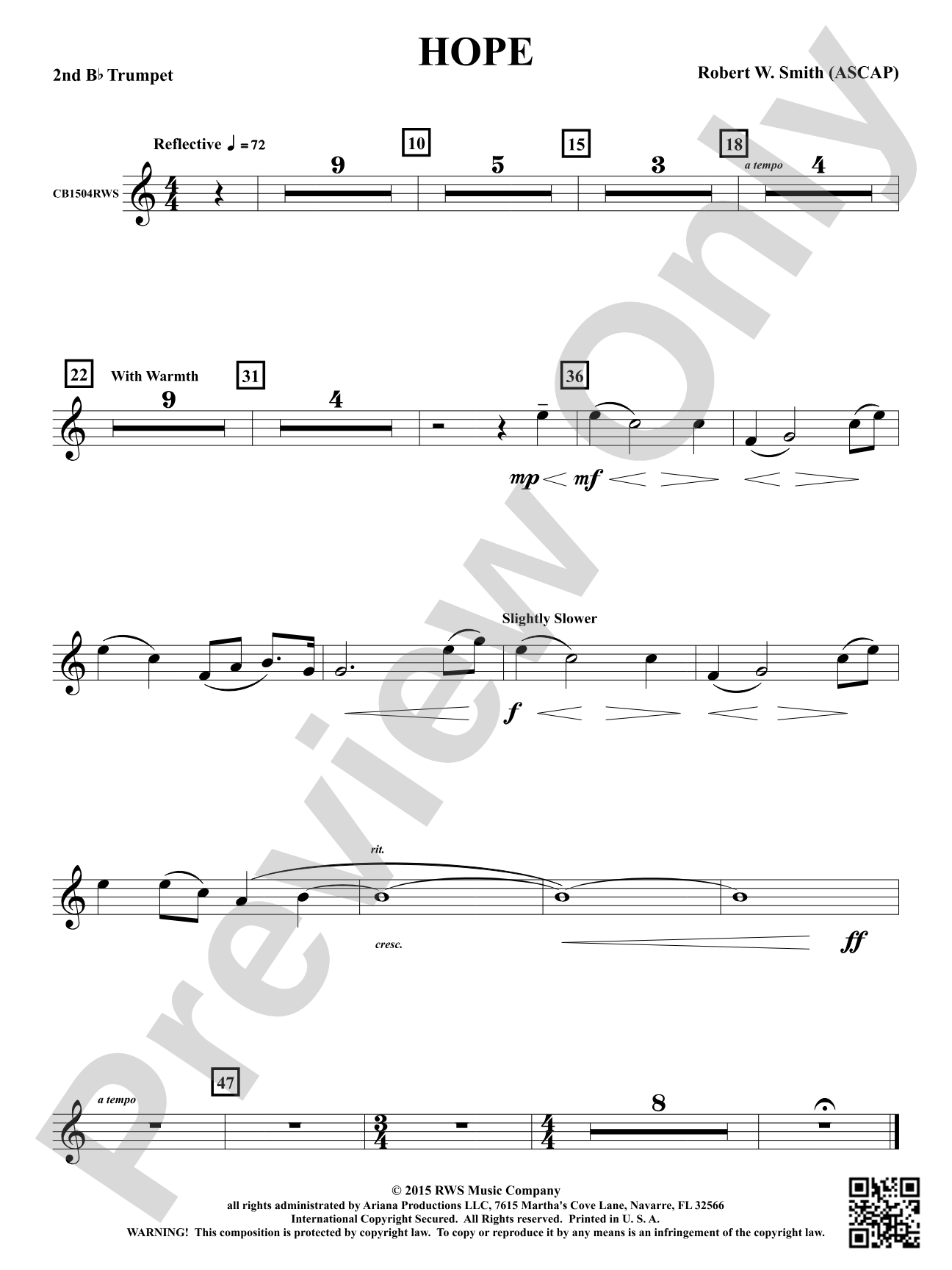 Hope: 2nd B-flat Trumpet