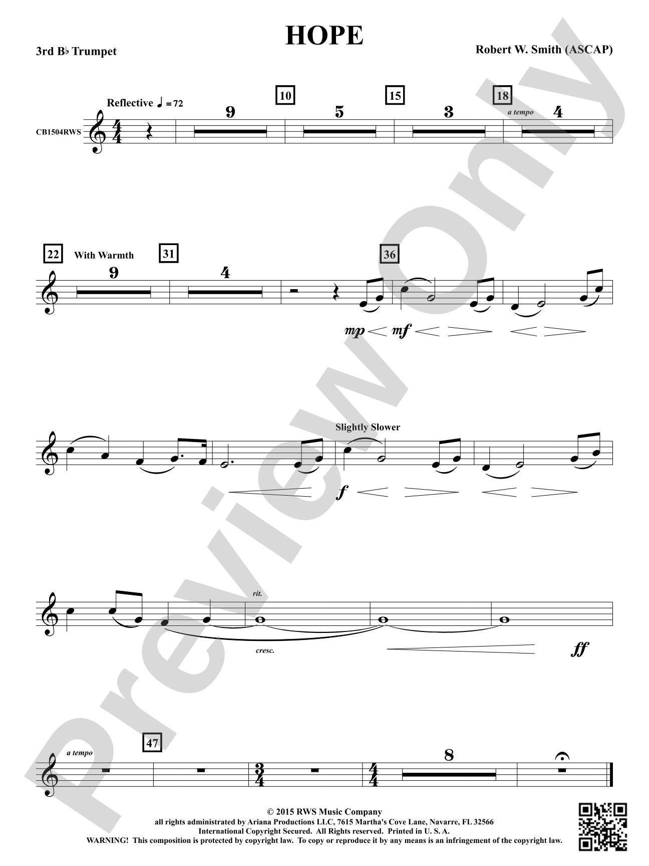 Hope: 3rd B-flat Trumpet