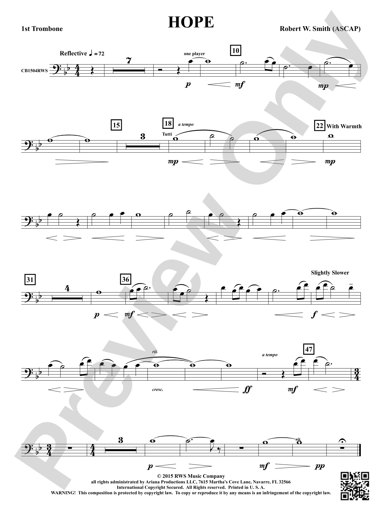 Hope: 1st Trombone