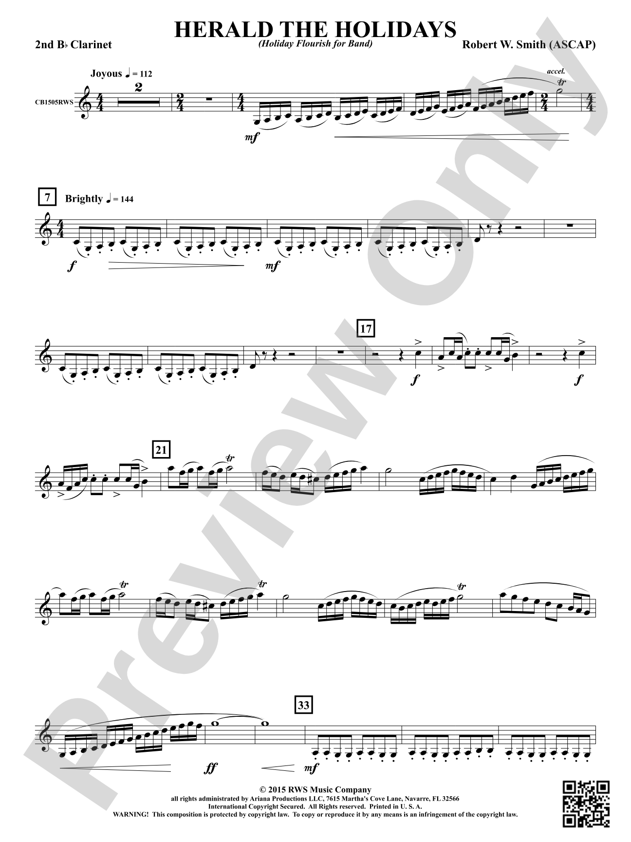 Herald the Holidays: 2nd B-flat Clarinet