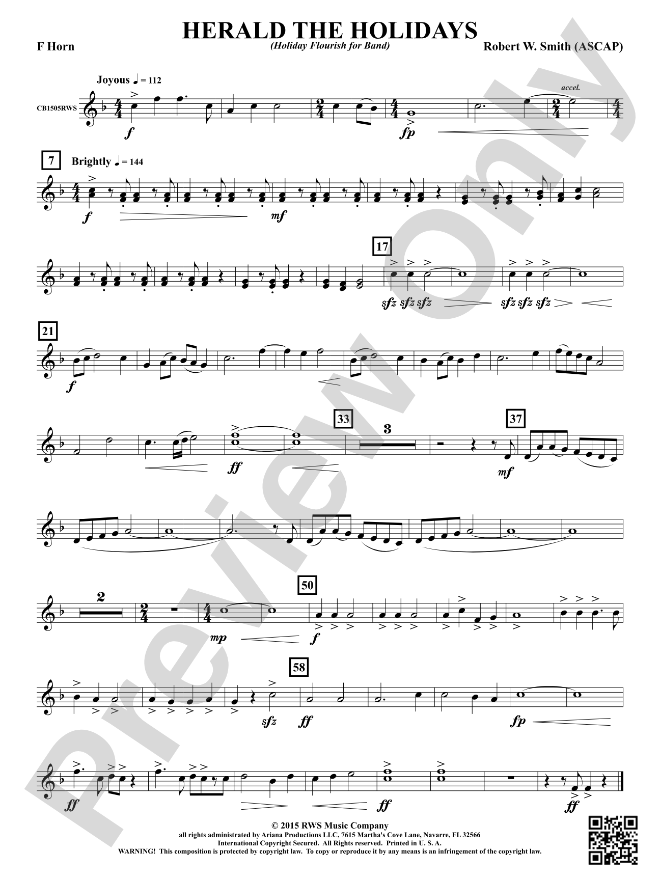 Herald the Holidays: 1st F Horn
