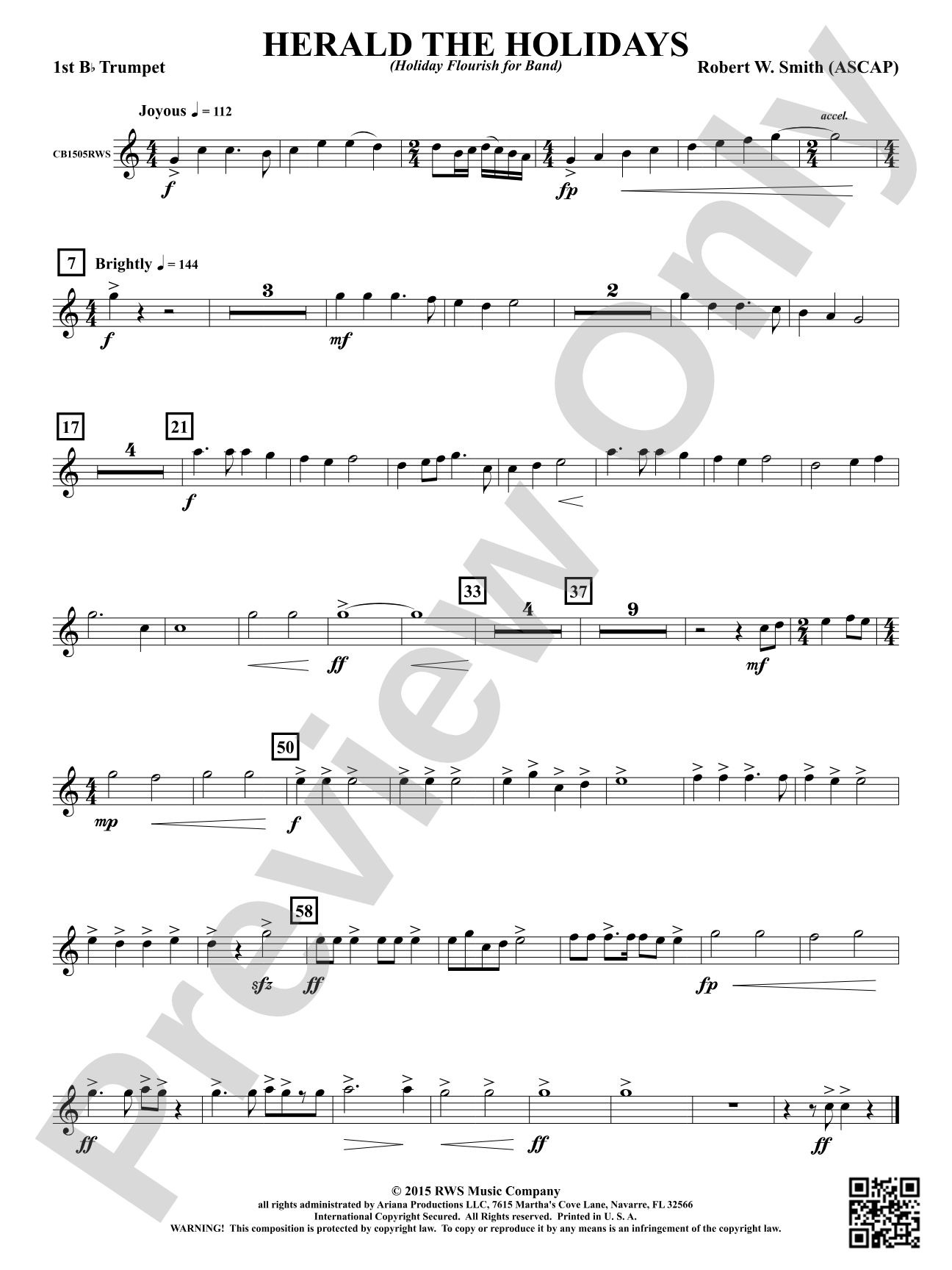 Herald the Holidays: 1st B-flat Trumpet