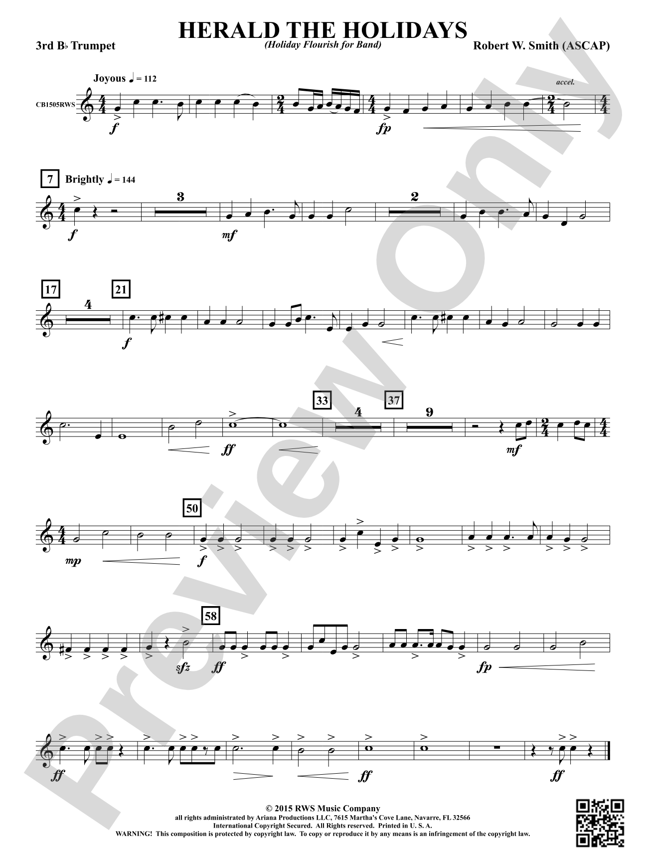 Herald the Holidays: 3rd B-flat Trumpet