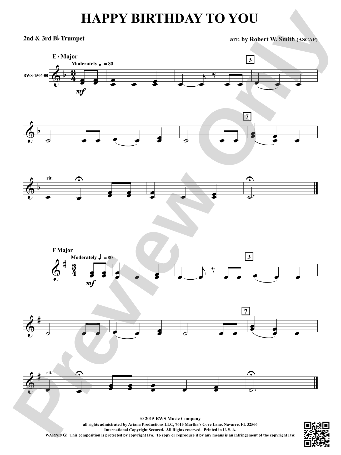 Happy Birthday to You: 2nd & 3rd Trumpet