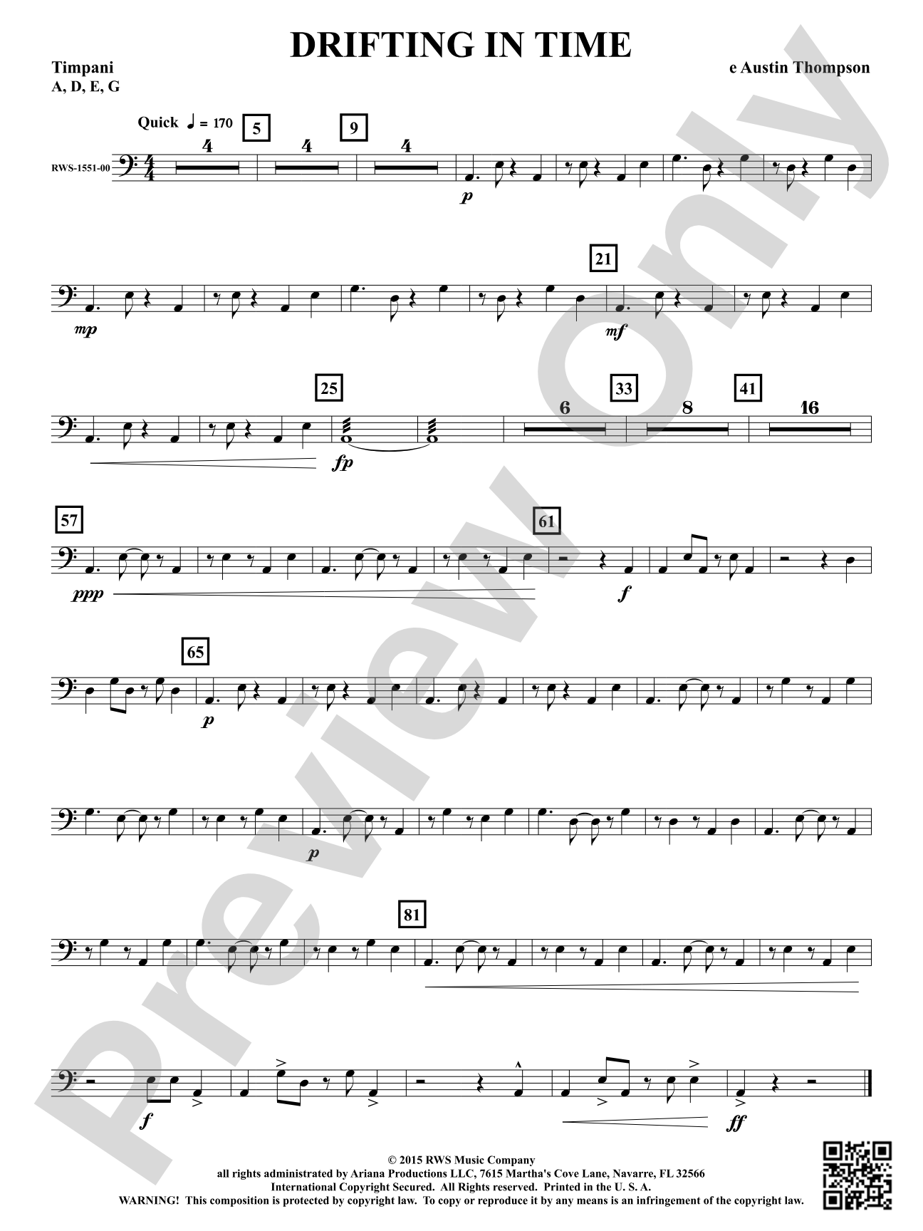 Drifting in Time: Timpani