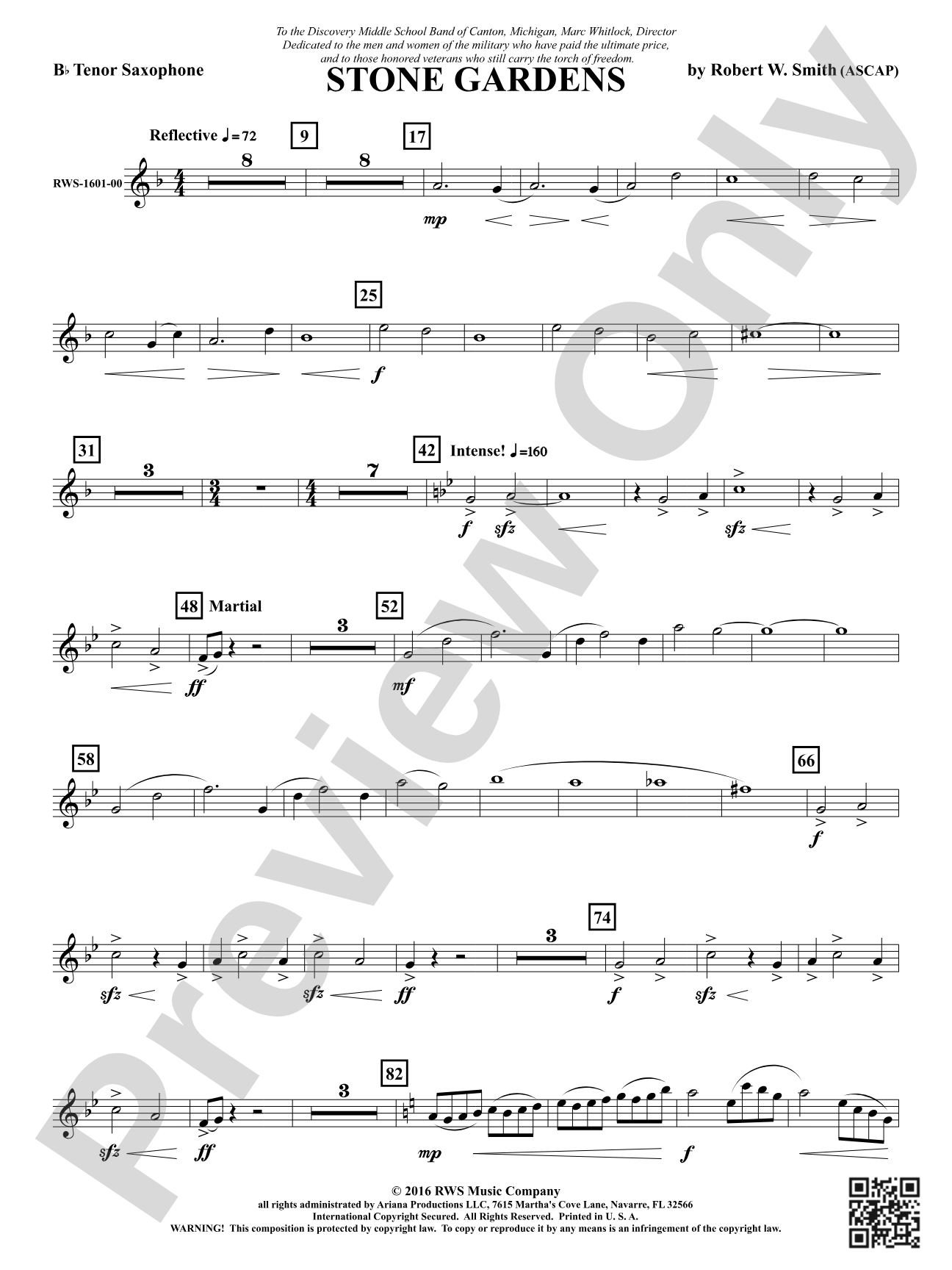 Stone Gardens: B-flat Tenor Saxophone