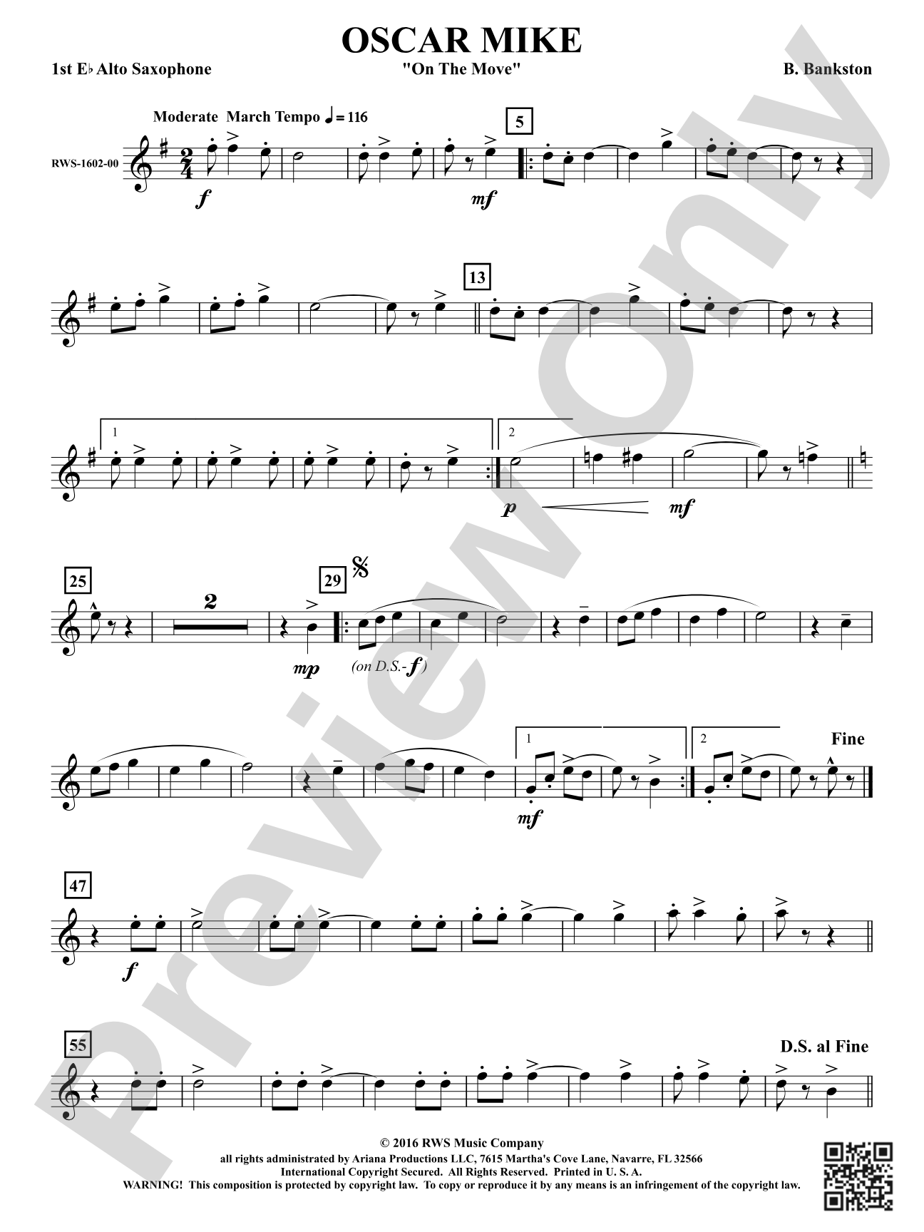 Oscar Mike - On the Move: 1st E-flat Alto Saxophone