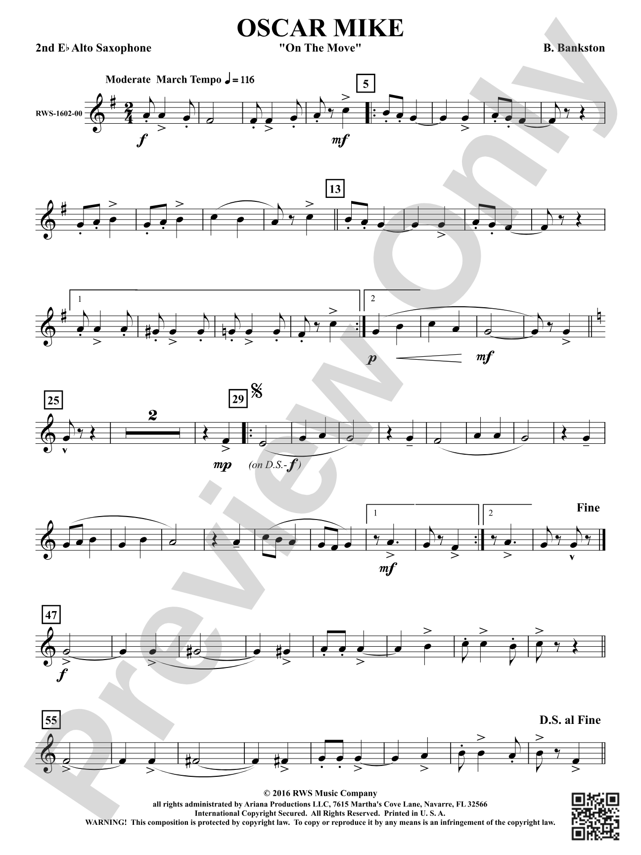 Oscar Mike - On the Move: 2nd E-flat Alto Saxophone