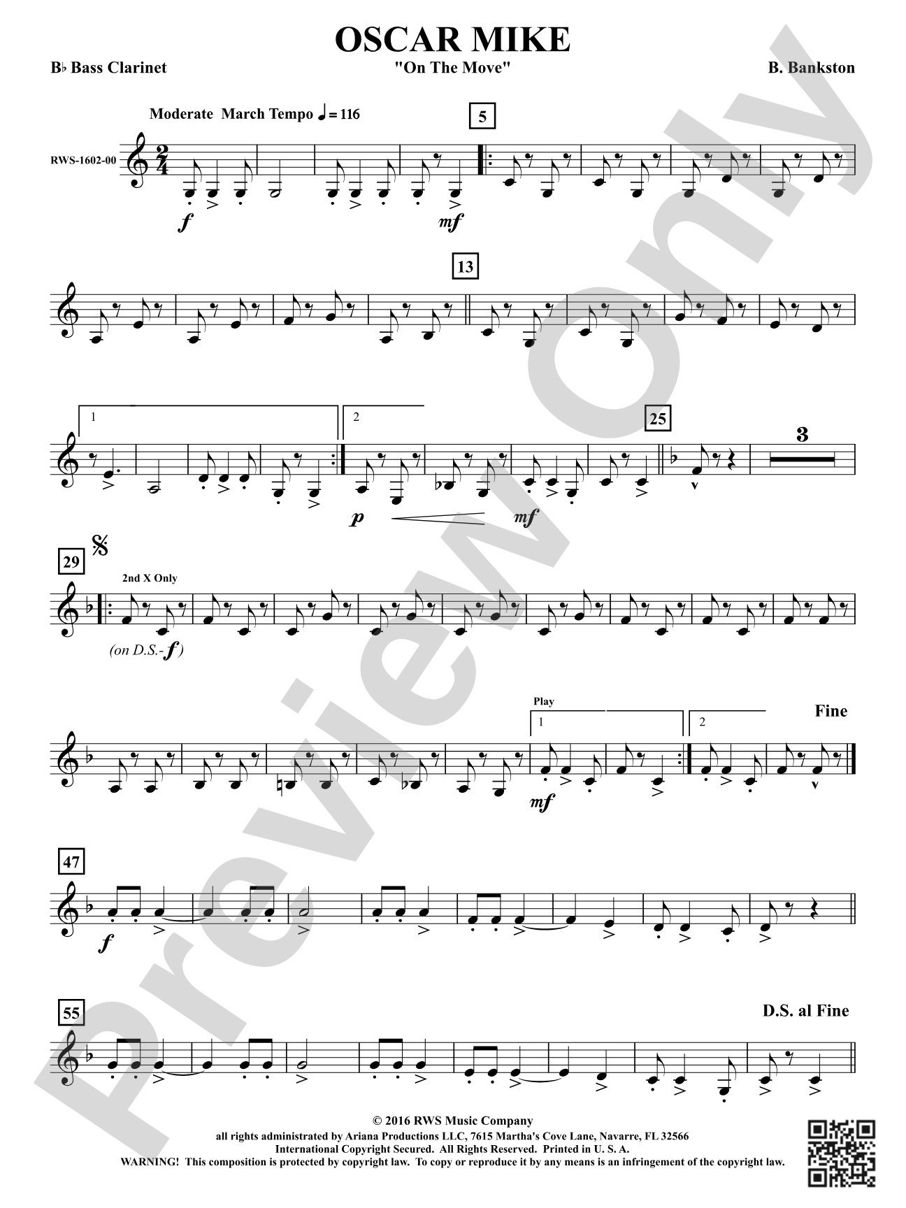 Oscar Mike - On the Move: B-flat Bass Clarinet