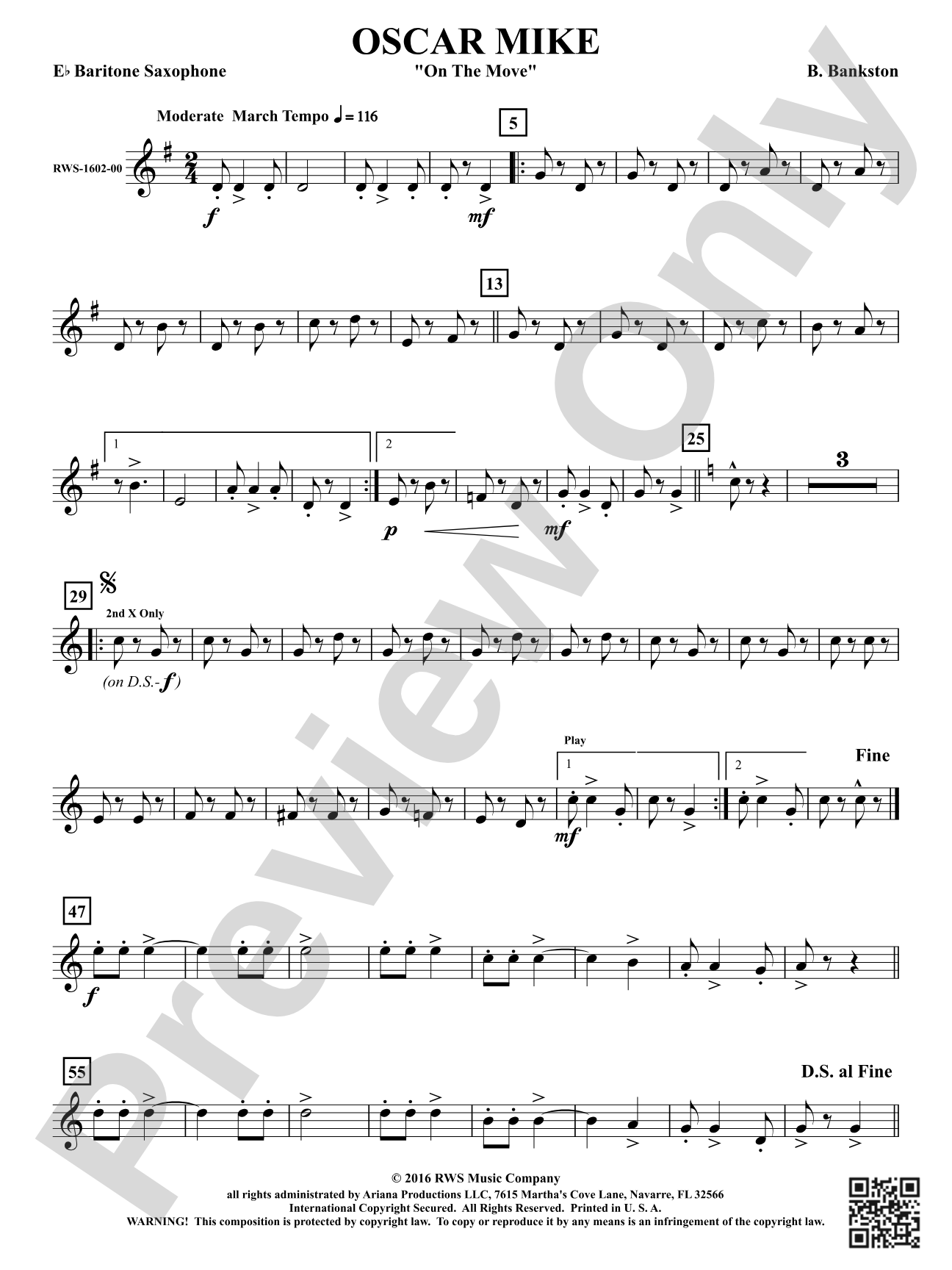 Oscar Mike - On the Move: E-flat Baritone Saxophone