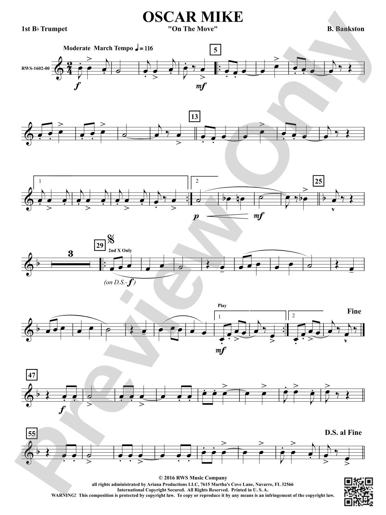 Oscar Mike - On the Move: 1st B-flat Trumpet