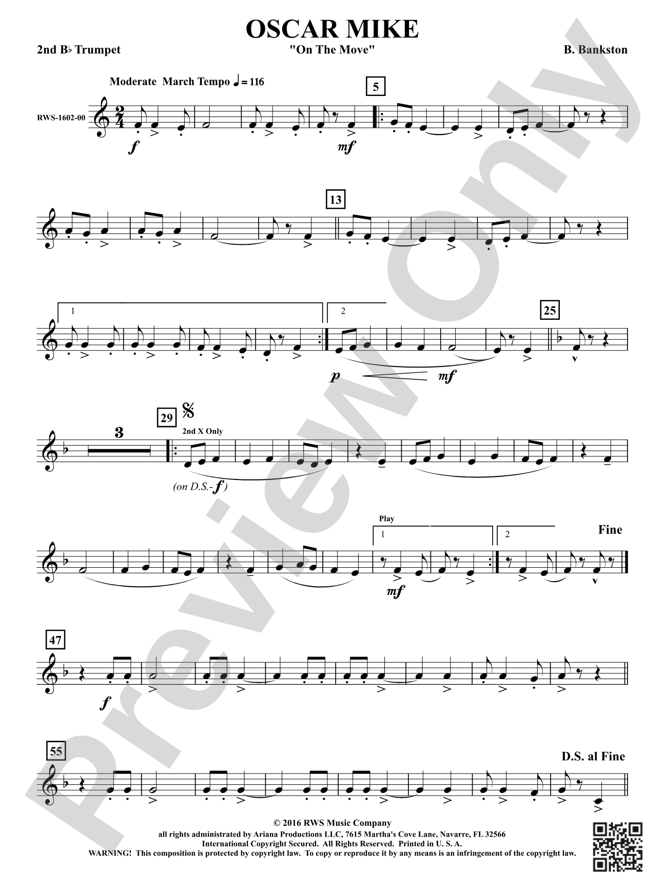 Oscar Mike - On the Move: 2nd B-flat Trumpet