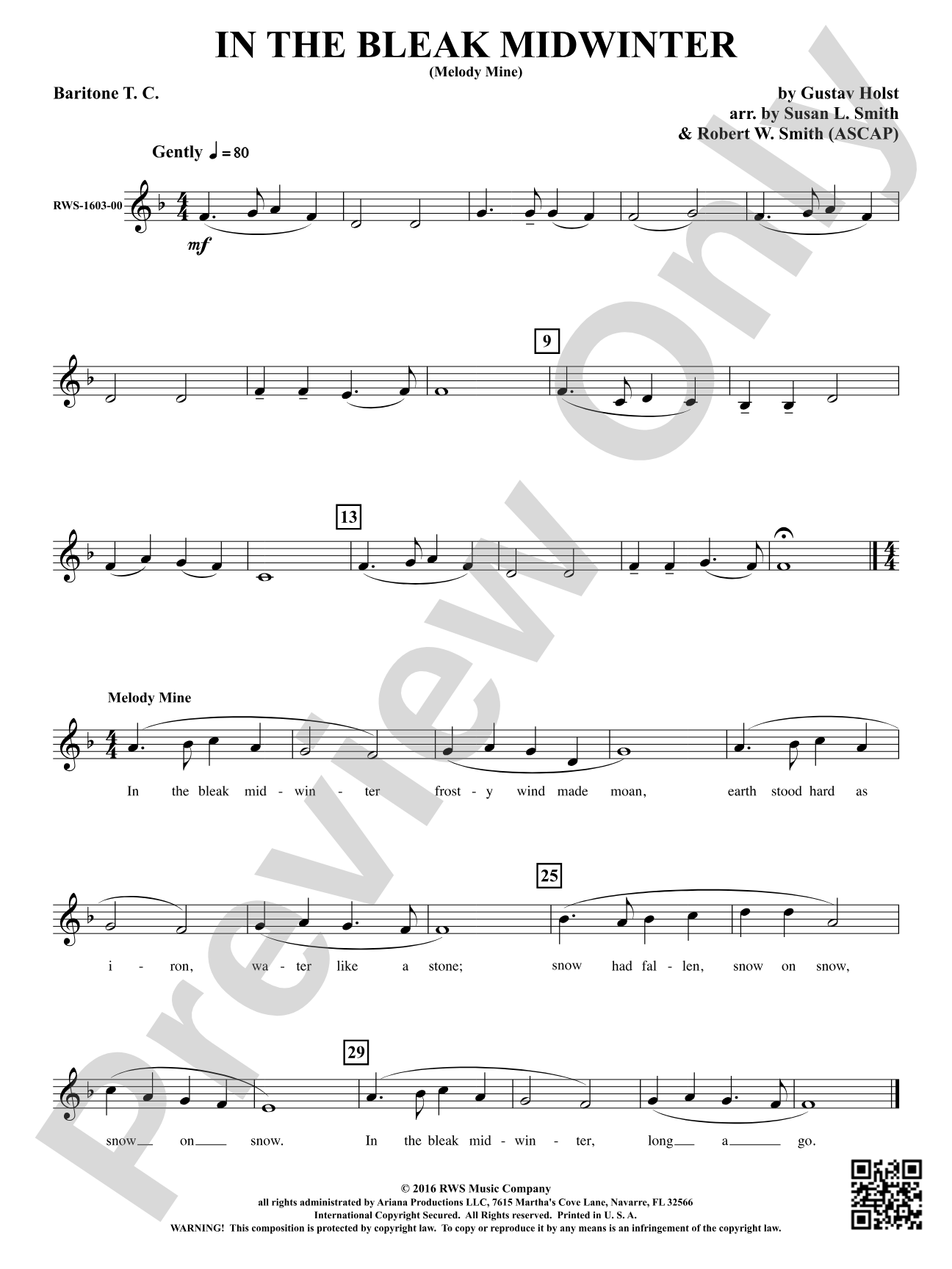 In the Bleak Midwinter: Baritone T.C.