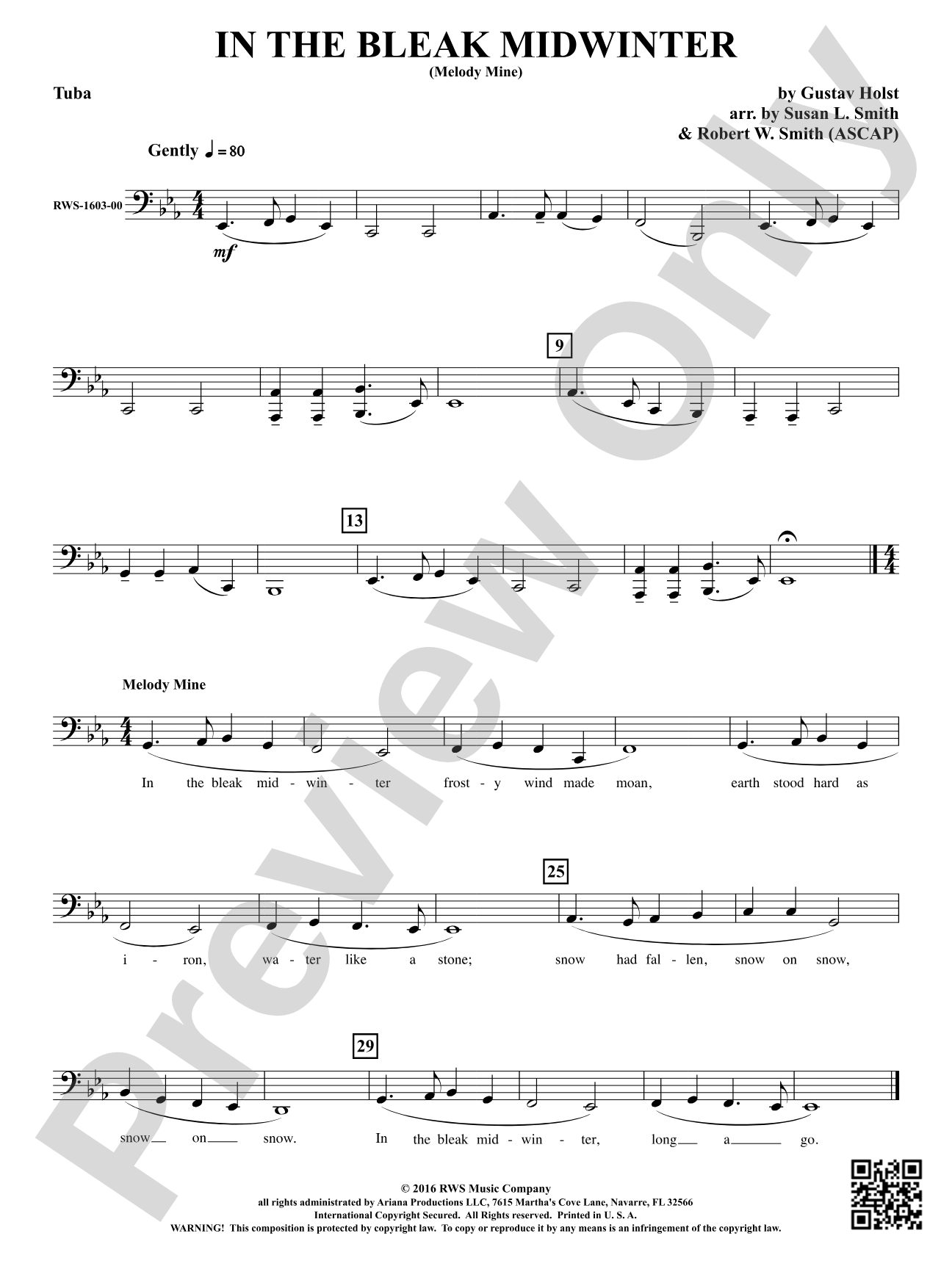 In the Bleak Midwinter: Tuba