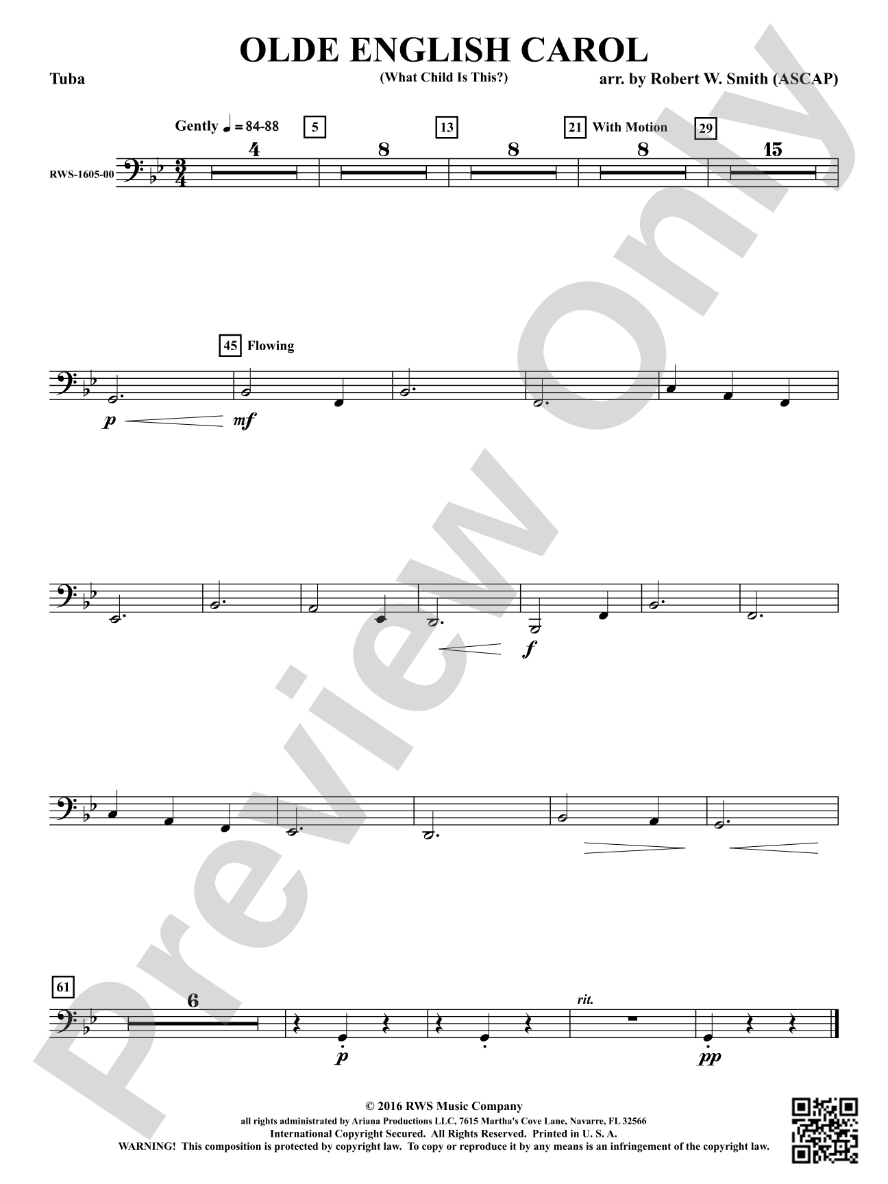 Olde English Carol - What Child Is This?: Tuba