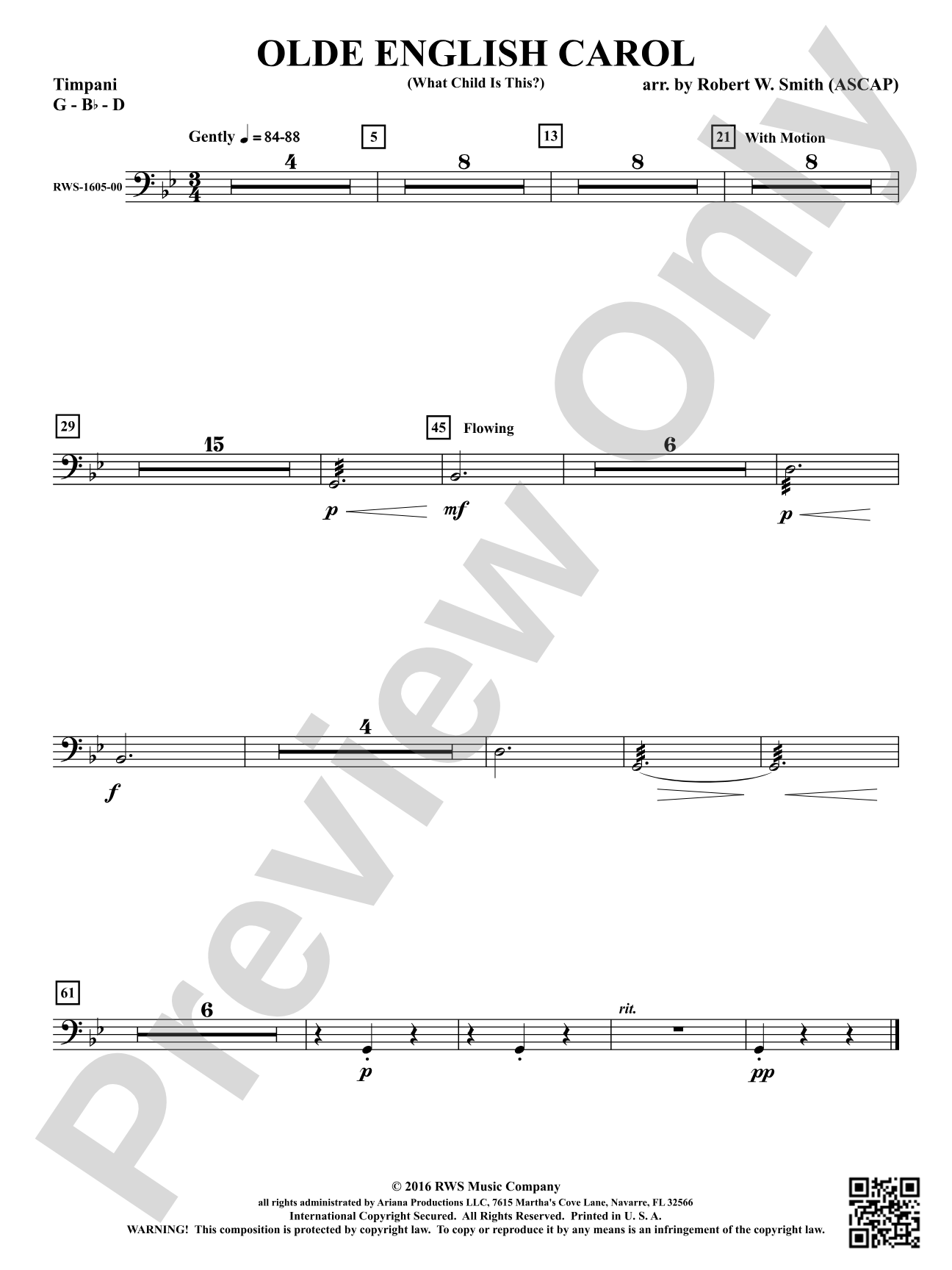 Olde English Carol - What Child Is This?: Timpani