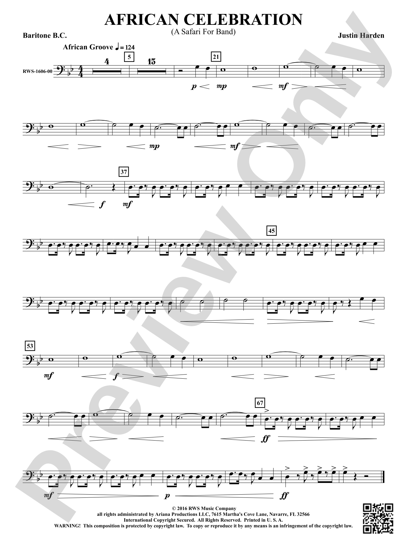 African Celebration - A Safari for Band: Baritone B.C.