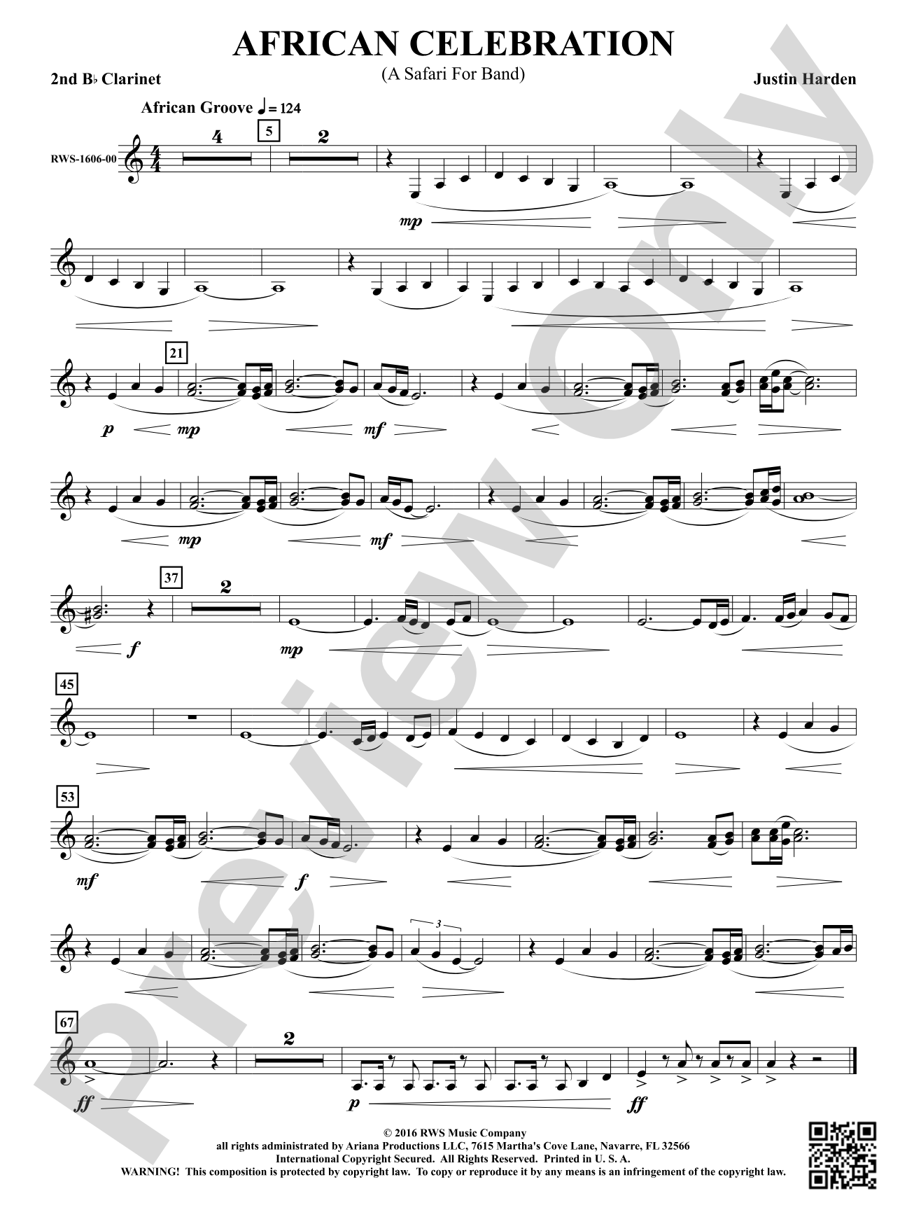 African Celebration - A Safari for Band: 2nd B-flat Clarinet