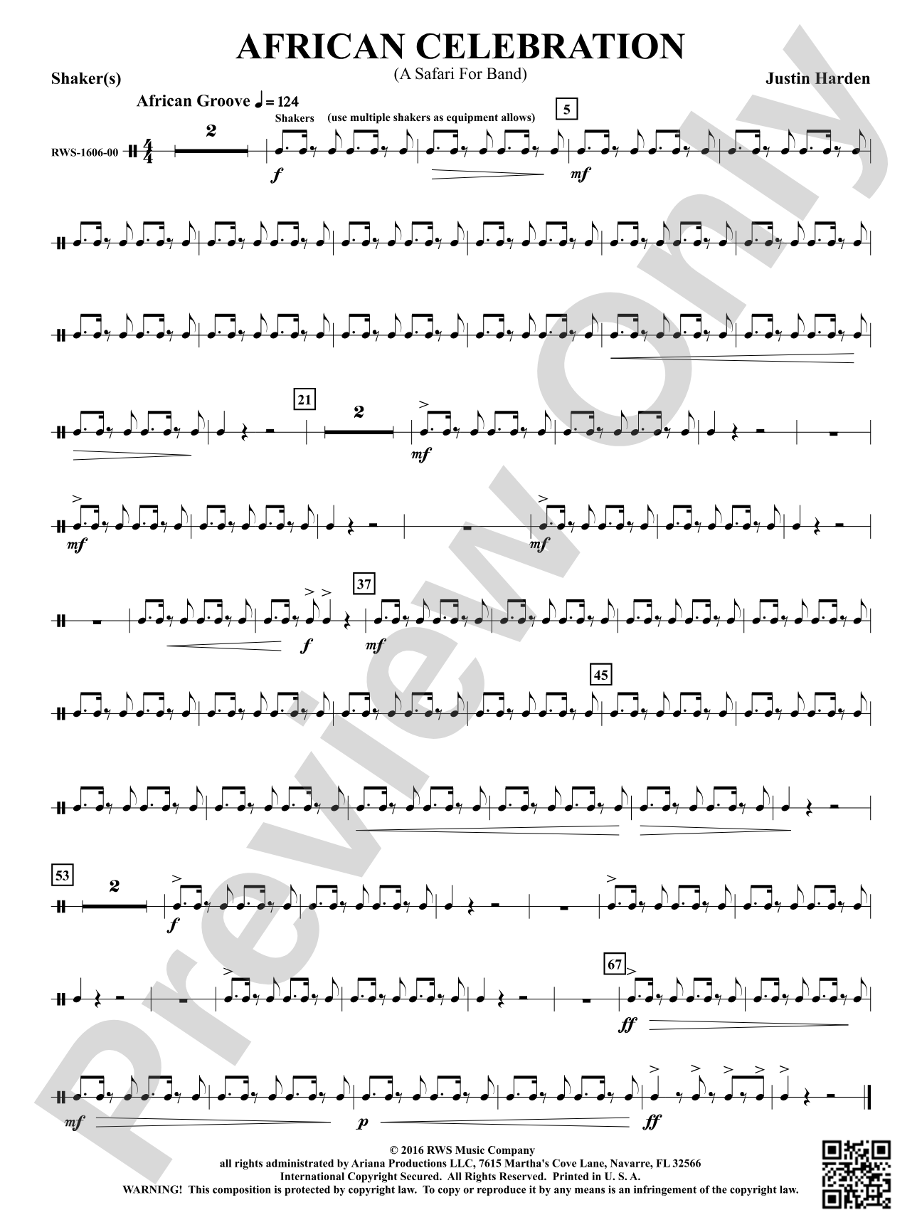 African Celebration - A Safari for Band: Shaker(s)