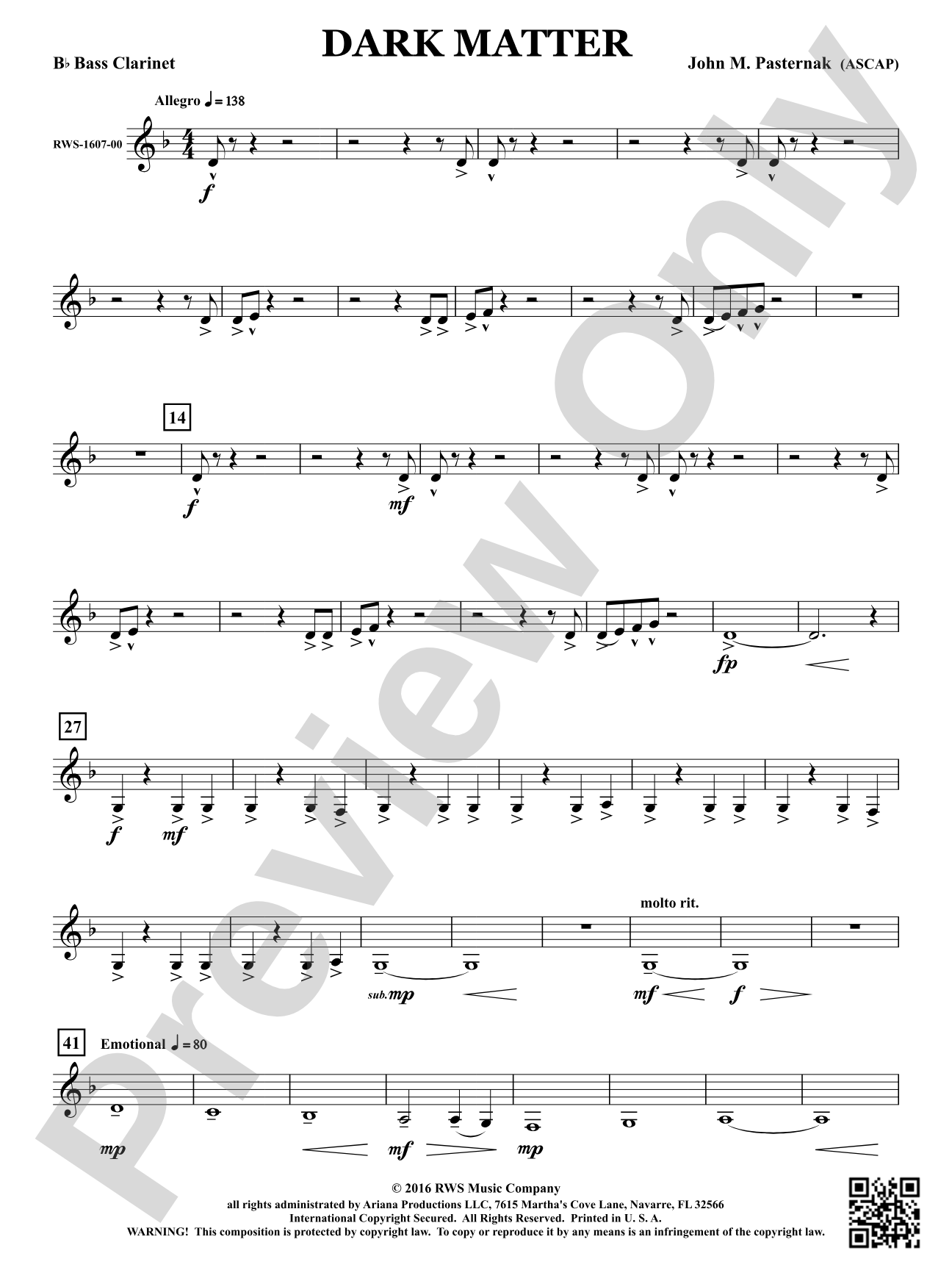 Dark Matter: B-flat Bass Clarinet