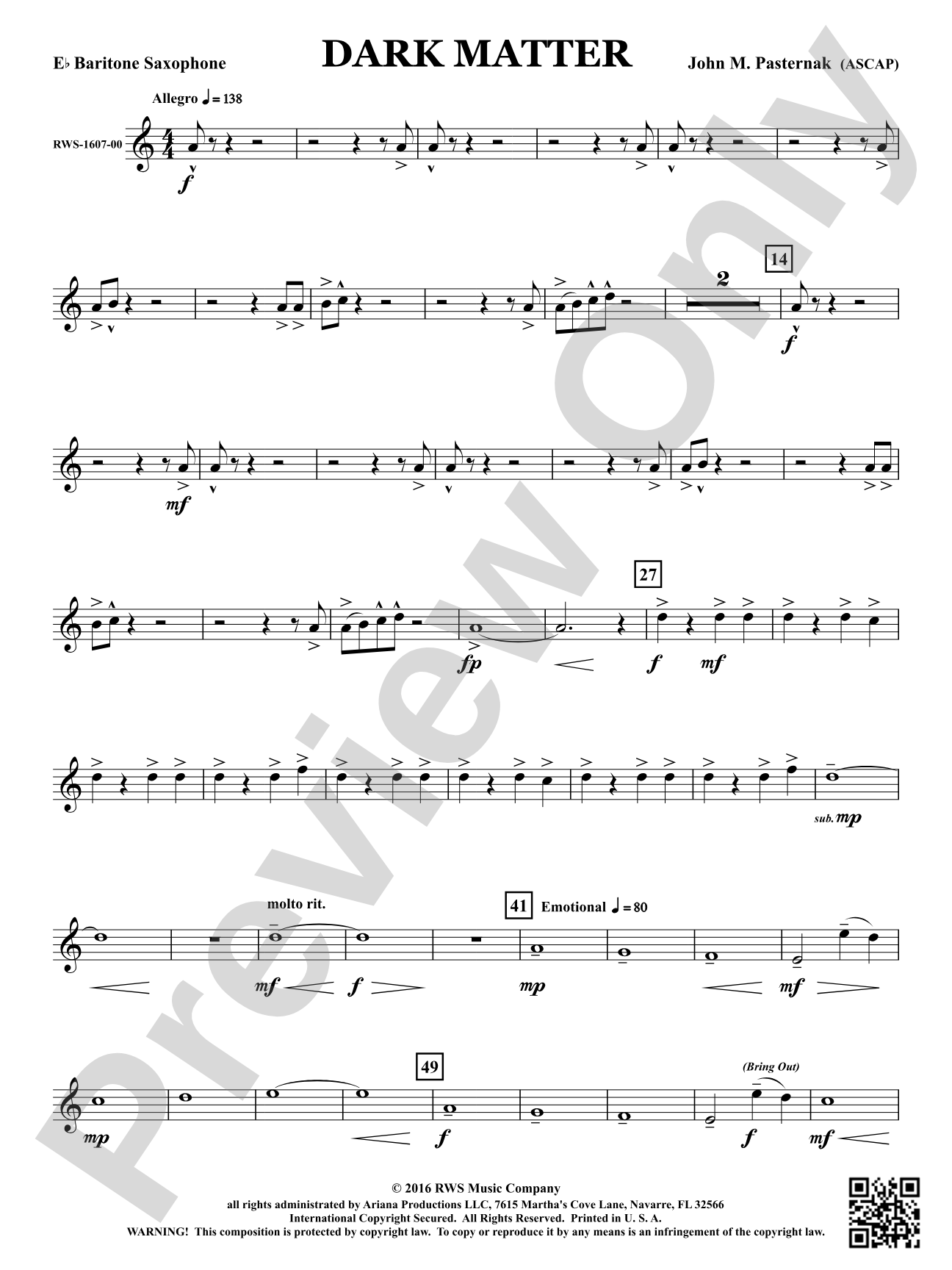 Dark Matter: E-flat Baritone Saxophone