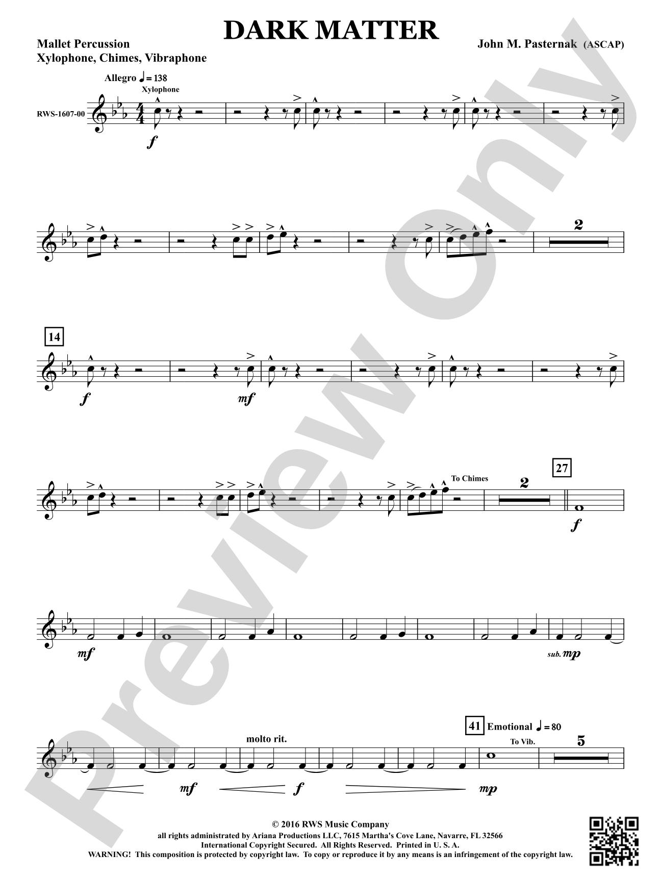 Dark Matter: 1st Mallet Percussion