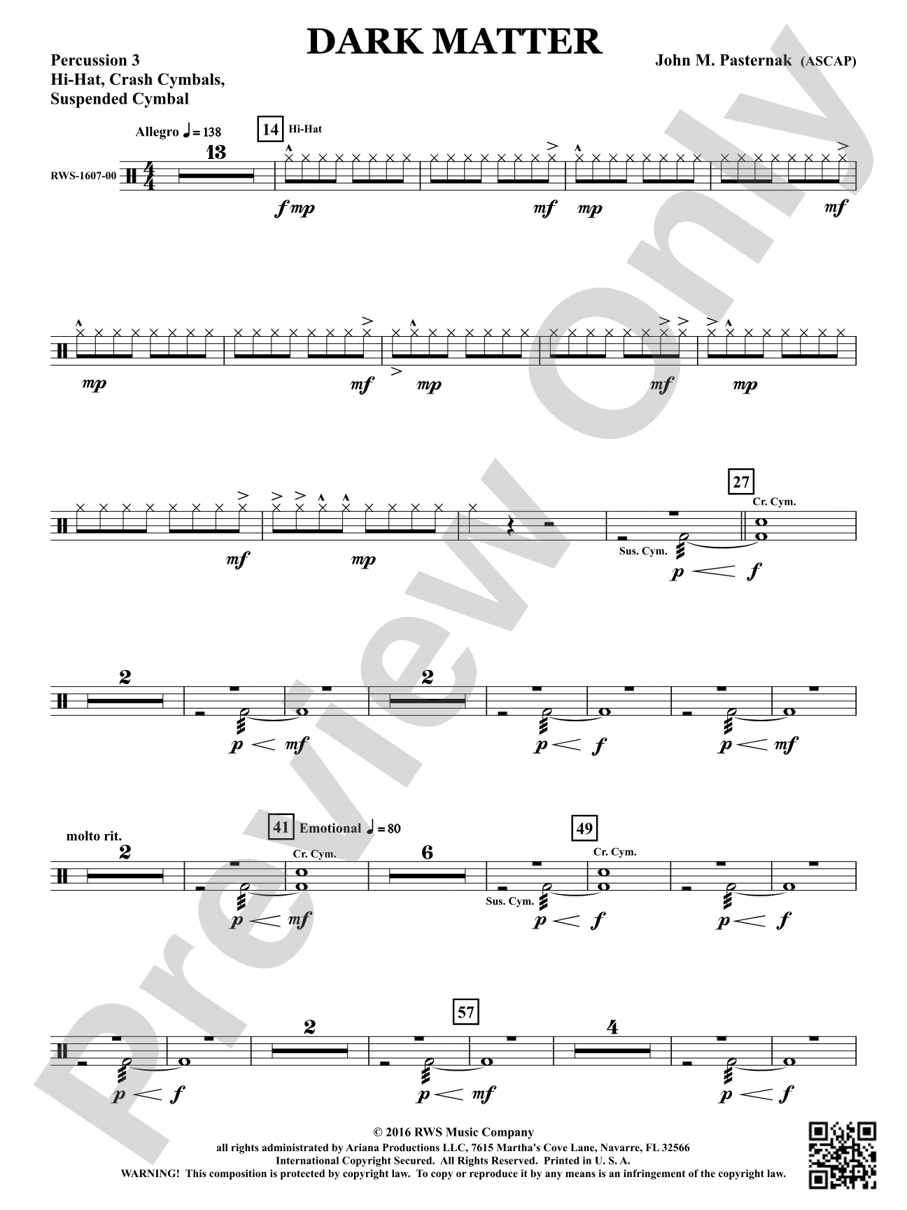 Dark Matter: 3rd Percussion