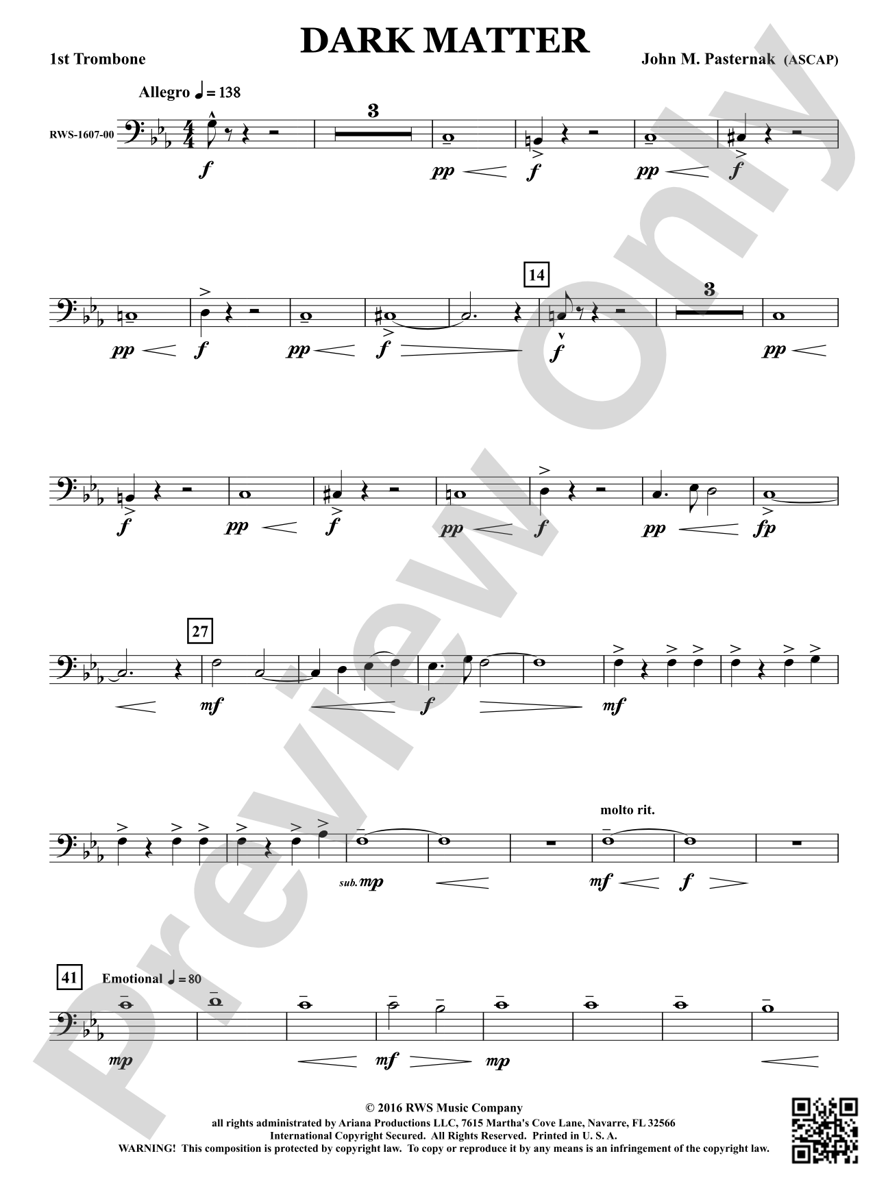 Dark Matter: 1st Trombone