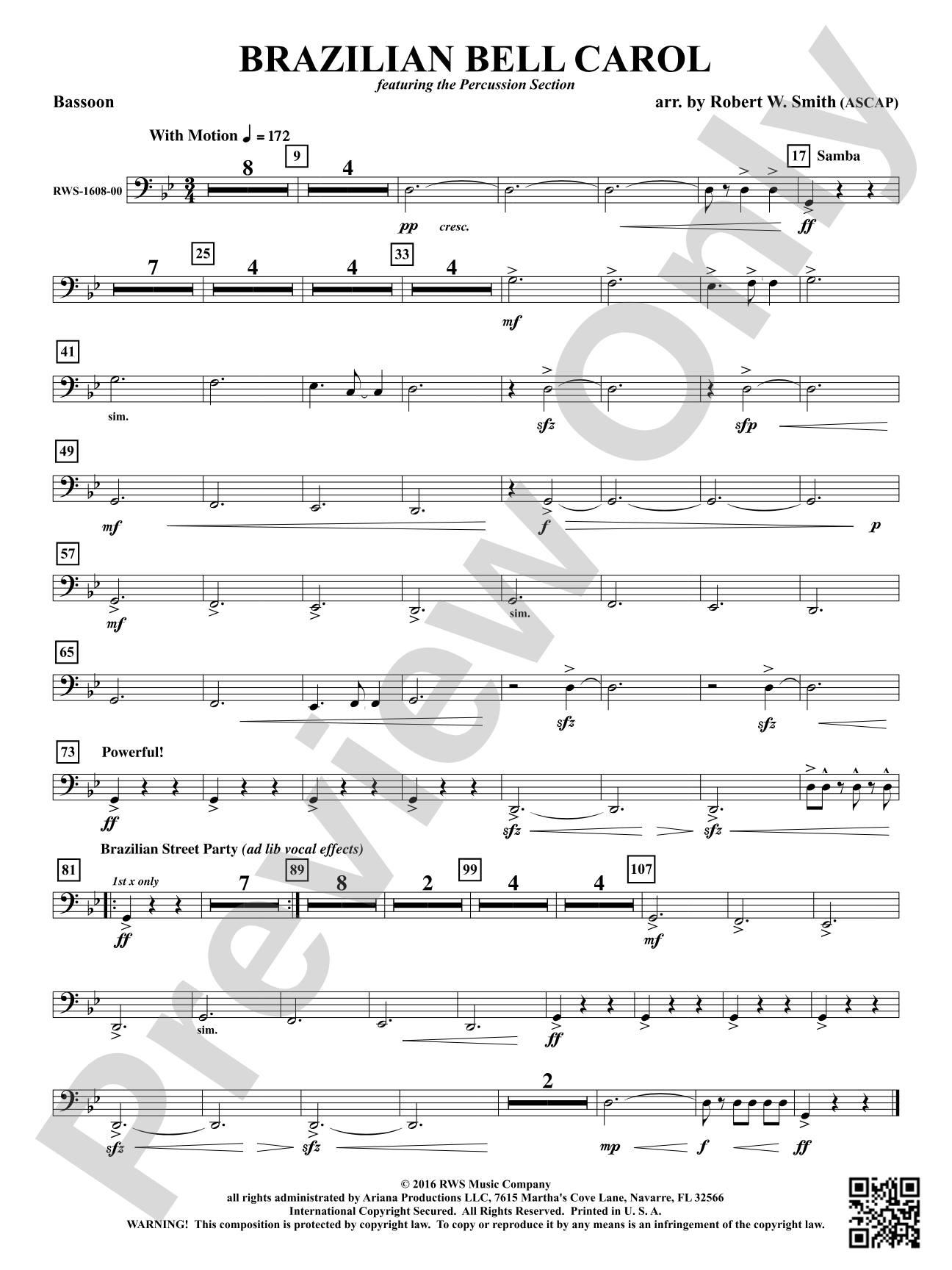 Brazilian Bell Carol: Bassoon