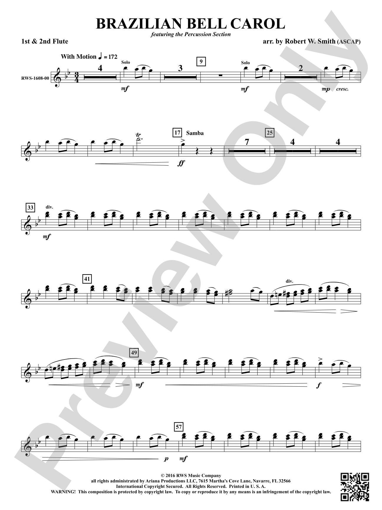 Brazilian Bell Carol: 1st & 2nd Flute