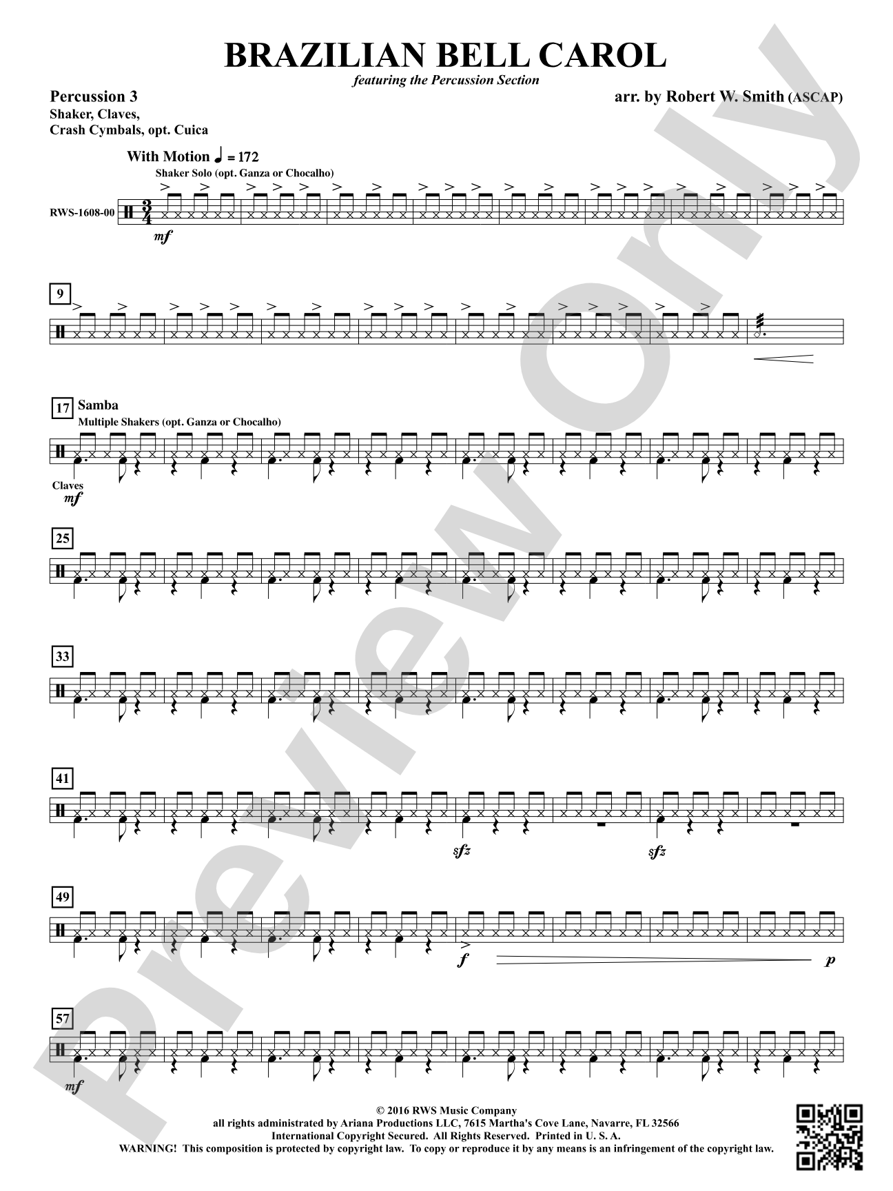 Brazilian Bell Carol: 3rd Percussion