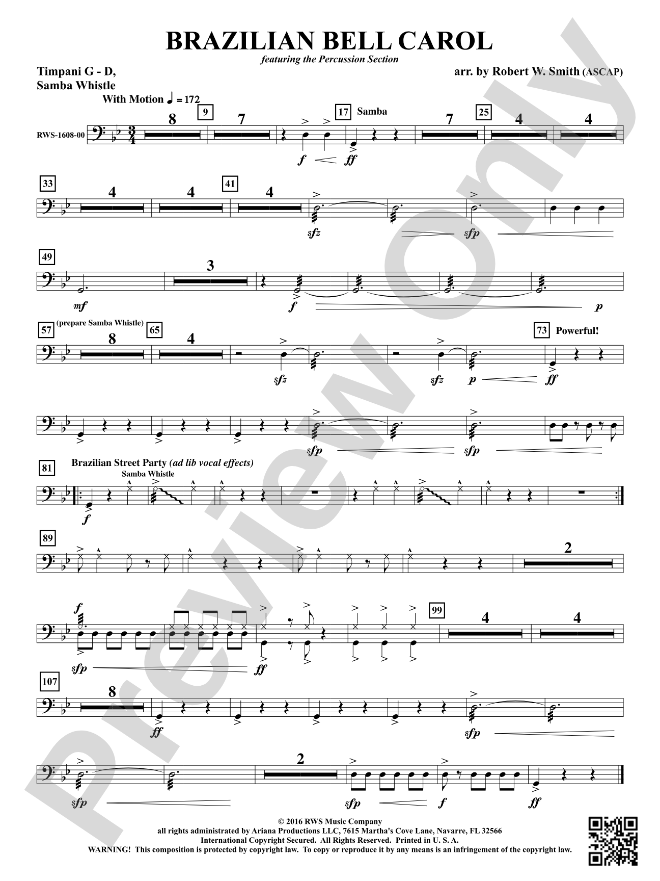 Brazilian Bell Carol: Timpani