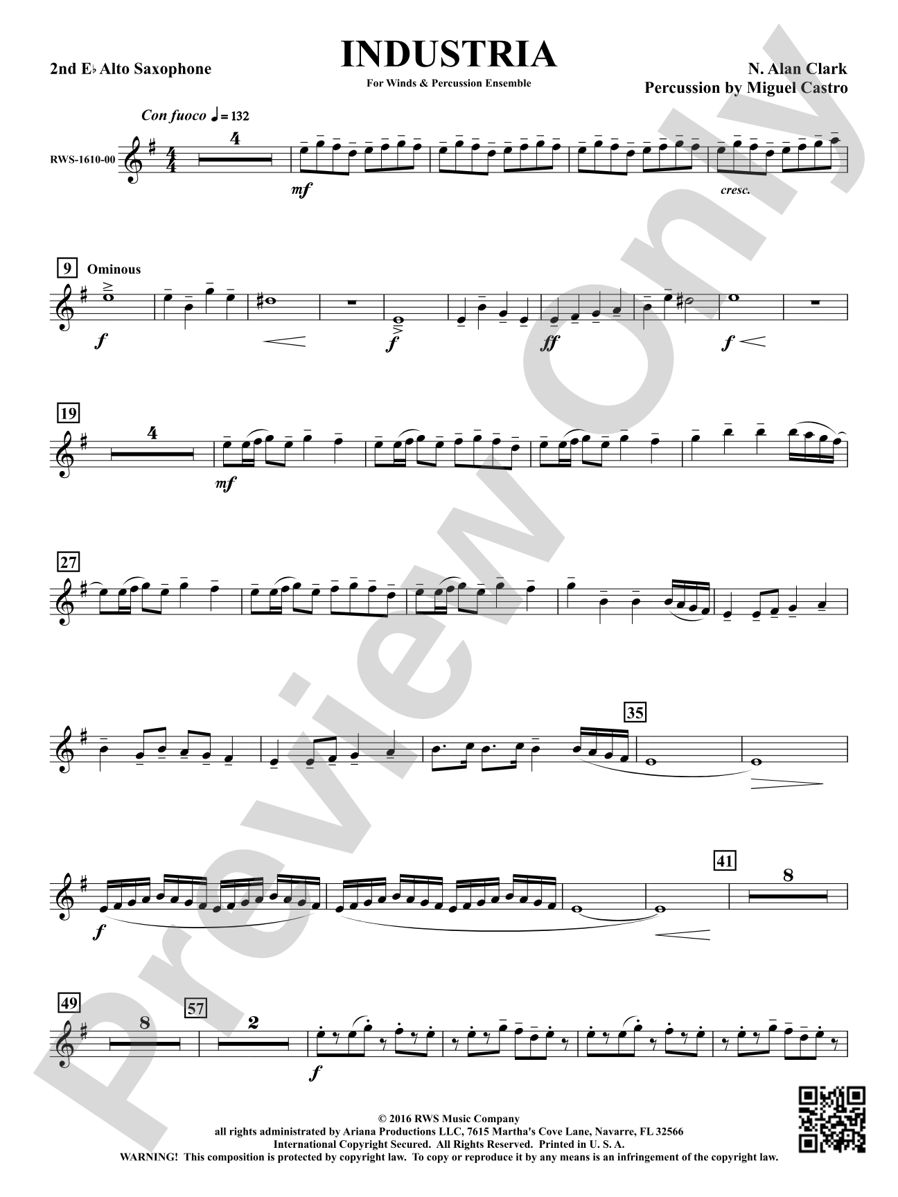 Industria - For Winds & Percussion Ensemble: 2nd E-flat Alto Saxophone