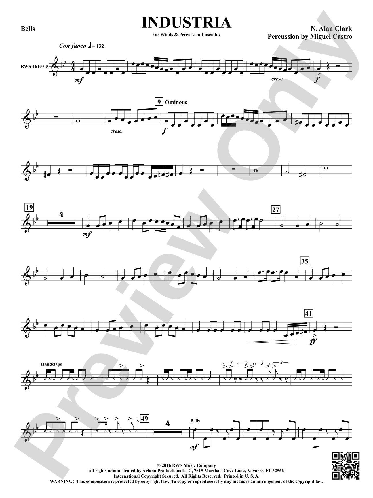 Industria - For Winds & Percussion Ensemble: Bells