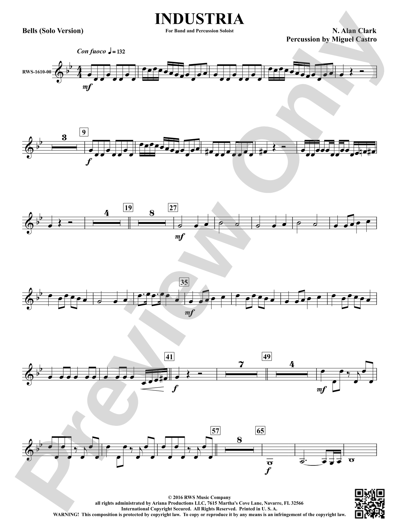 Industria - For Winds & Percussion Ensemble: Bells Solo