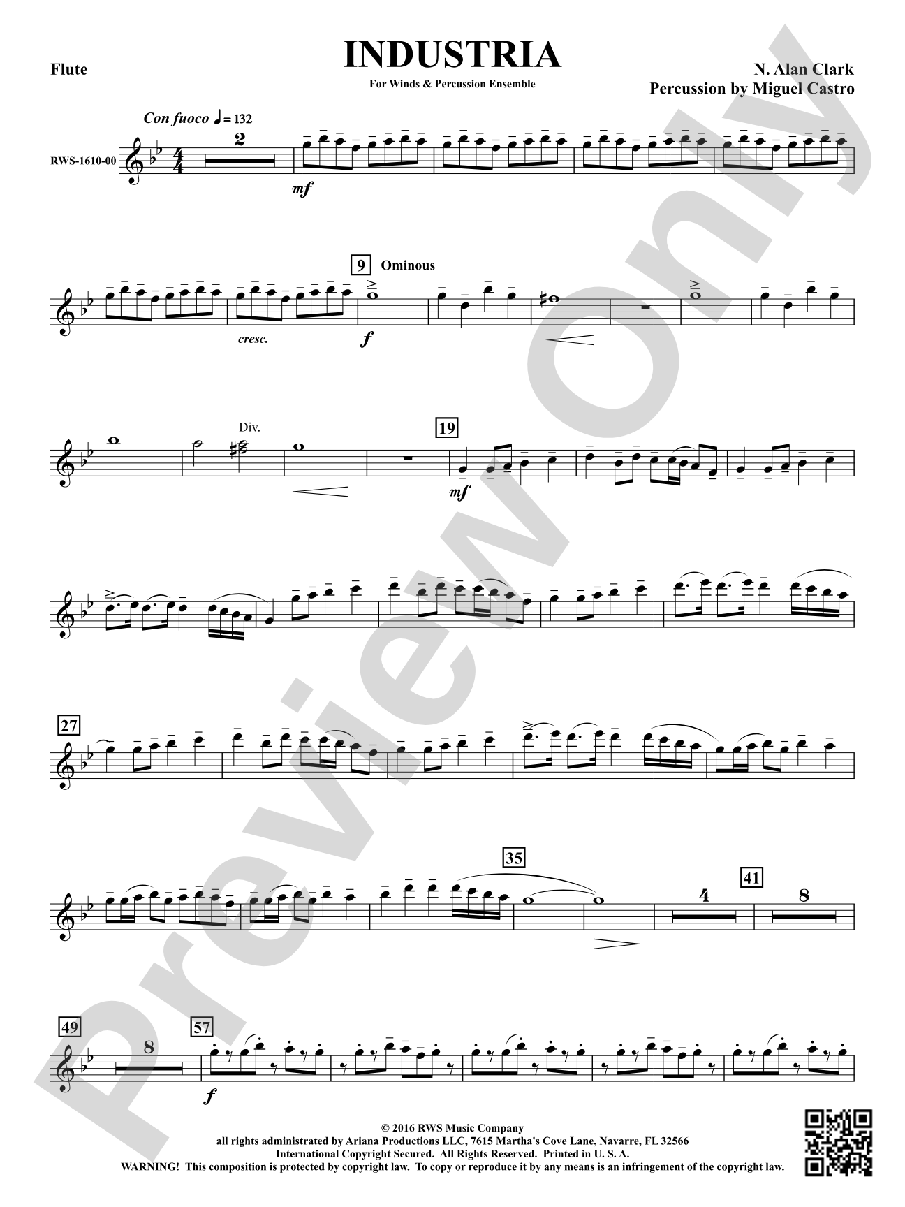 Industria - For Winds & Percussion Ensemble: 1st Flute