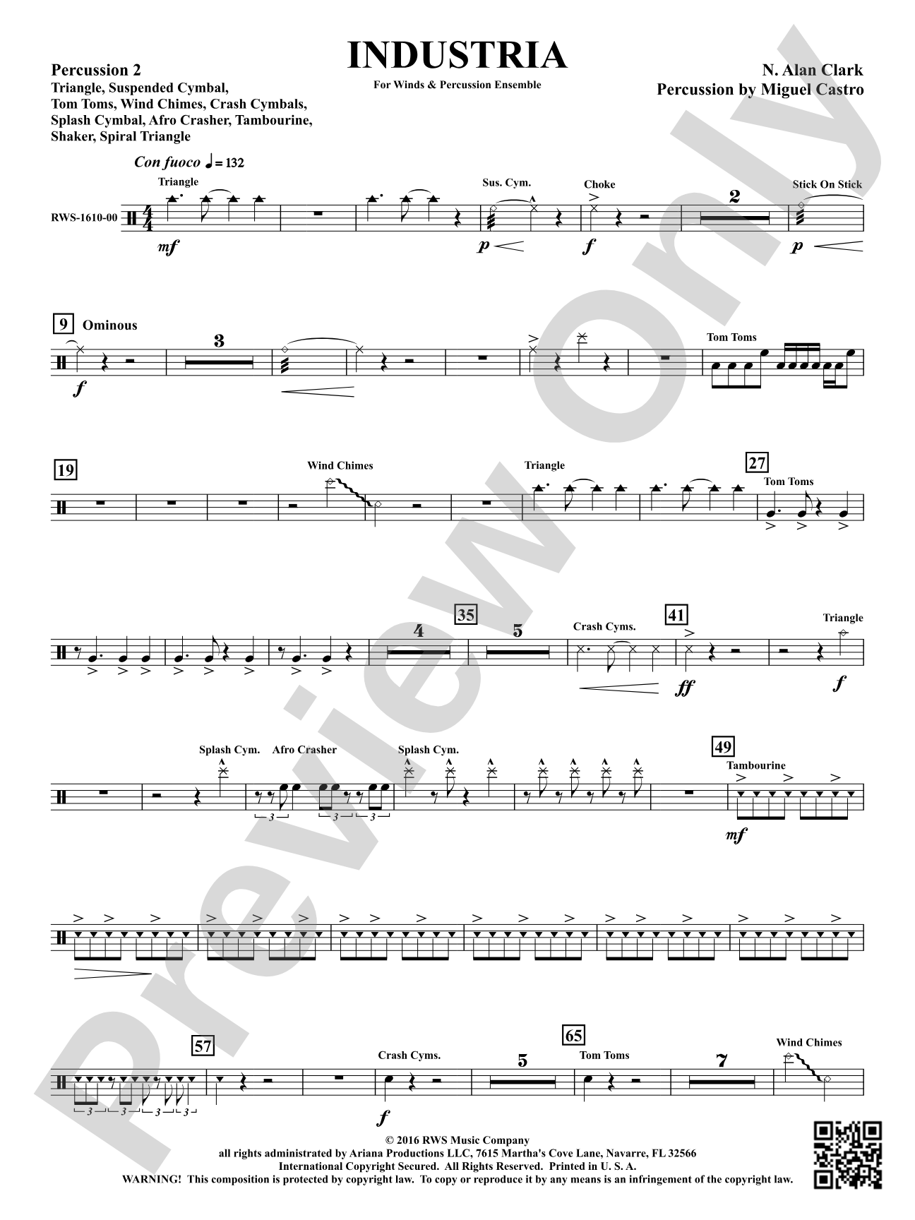 Industria - For Winds & Percussion Ensemble: 2nd Percussion
